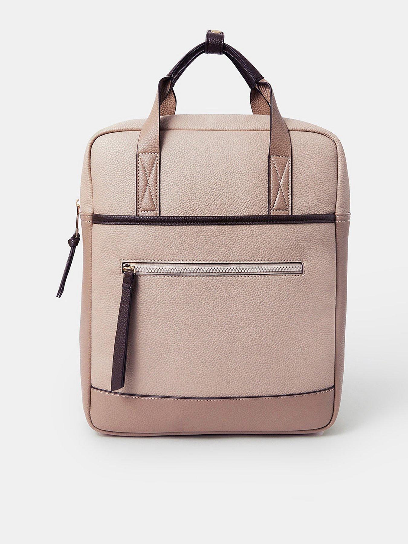 Image 1 of 5 of Accessorize Pocket Top Handle Backpack - Brown