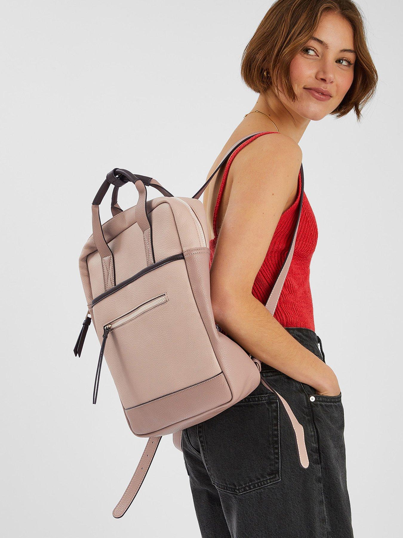 Image 2 of 5 of Accessorize Pocket Top Handle Backpack - Brown