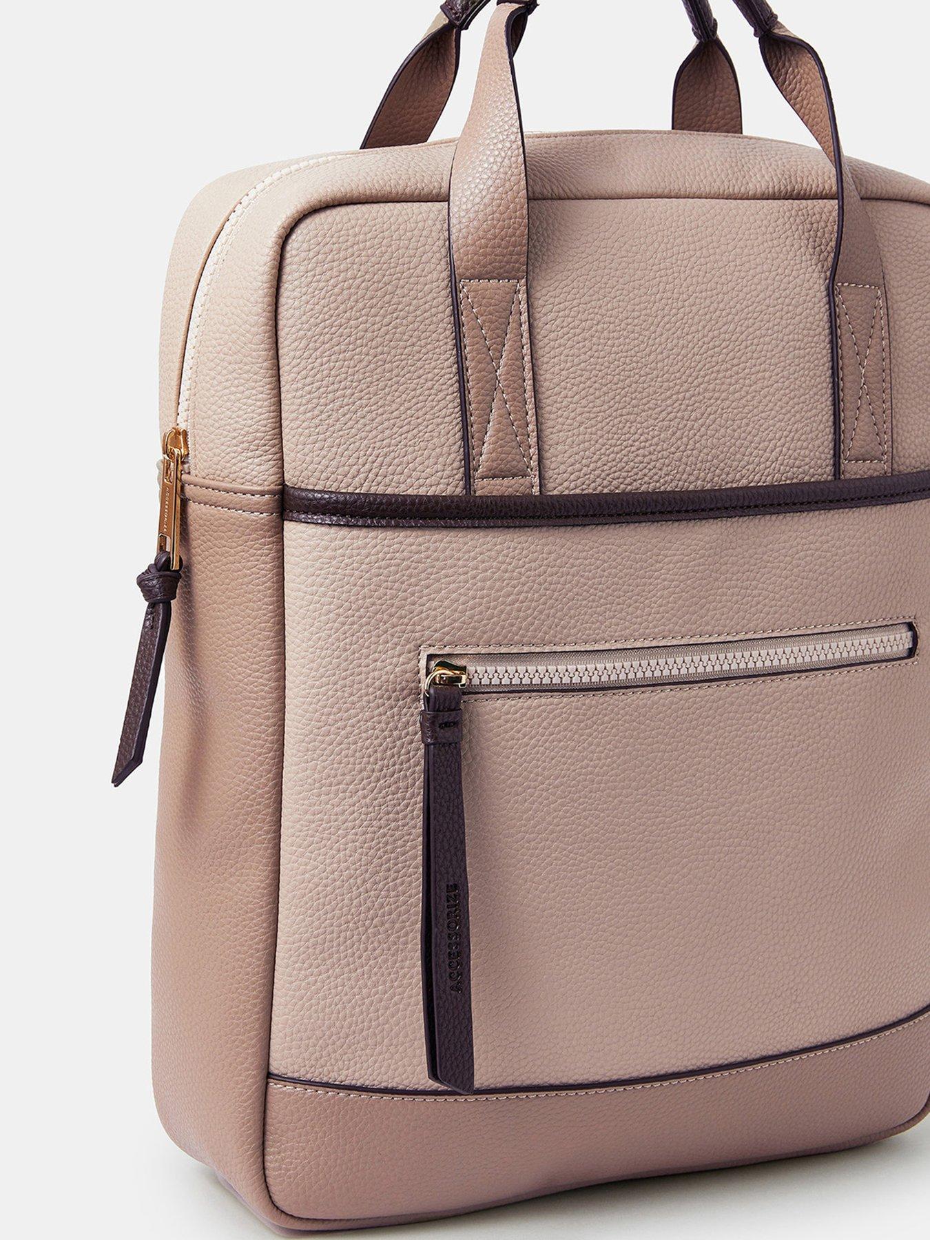 Image 4 of 5 of Accessorize Pocket Top Handle Backpack - Brown