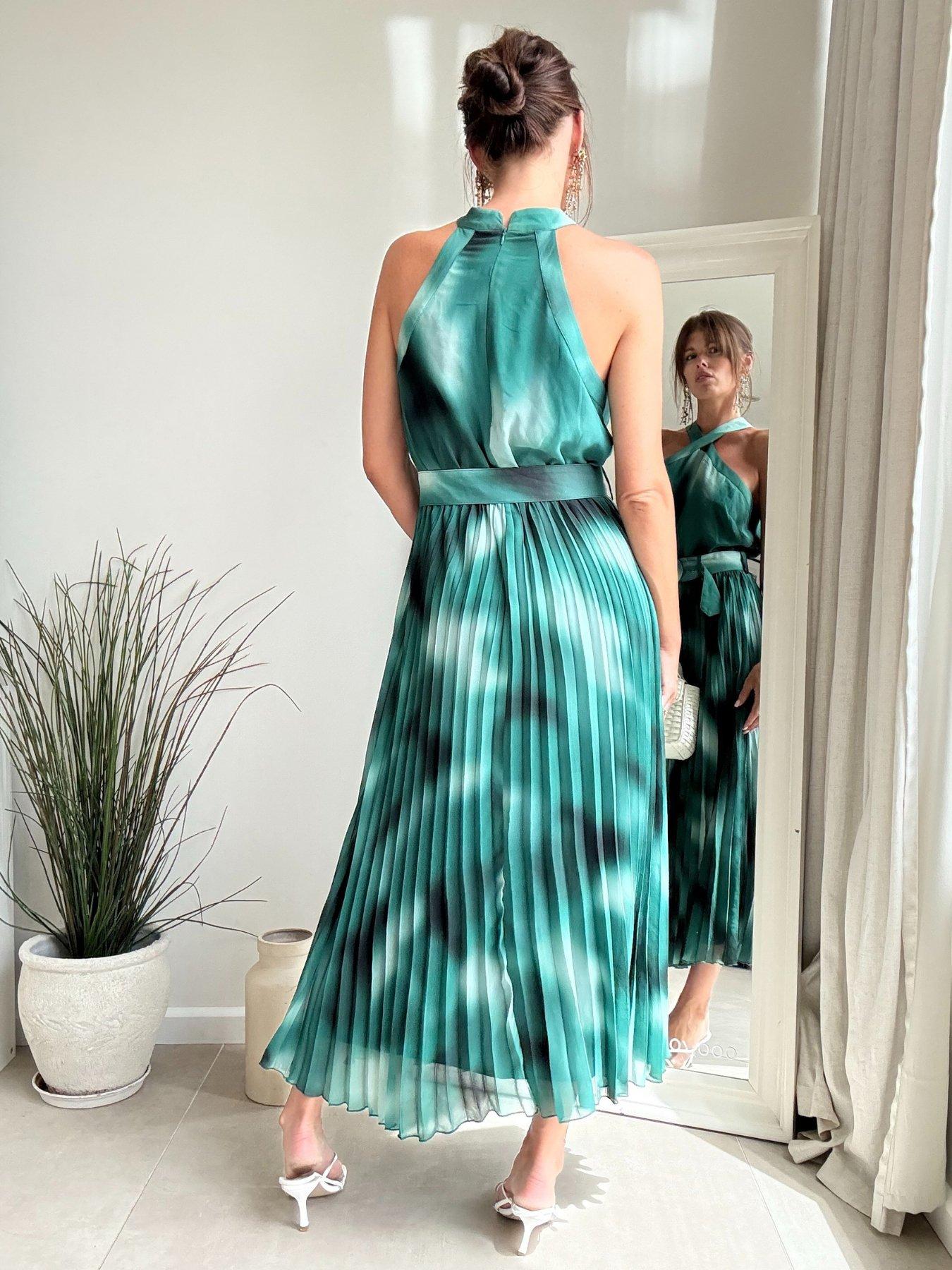 Image 3 of 4 of Style Cheat Paige Pleated Dress - Blue