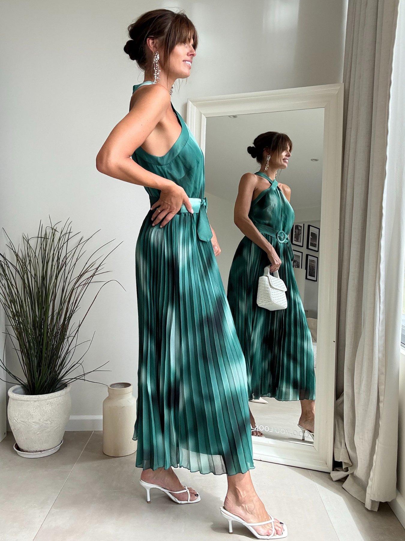 Image 4 of 4 of Style Cheat Paige Pleated Dress - Blue