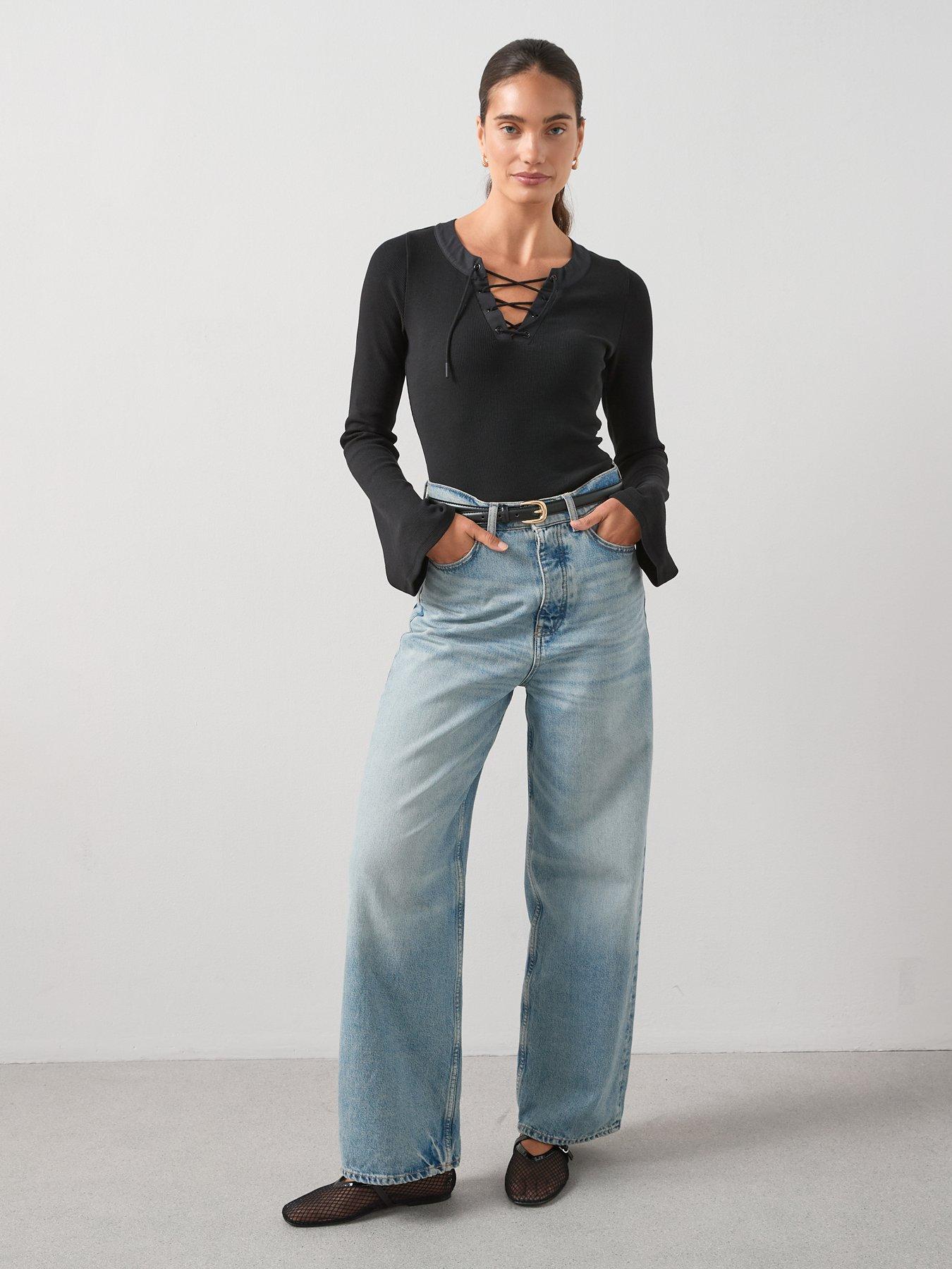 the-very-collection-lace-up-rib-long-sleeve-top-blackback