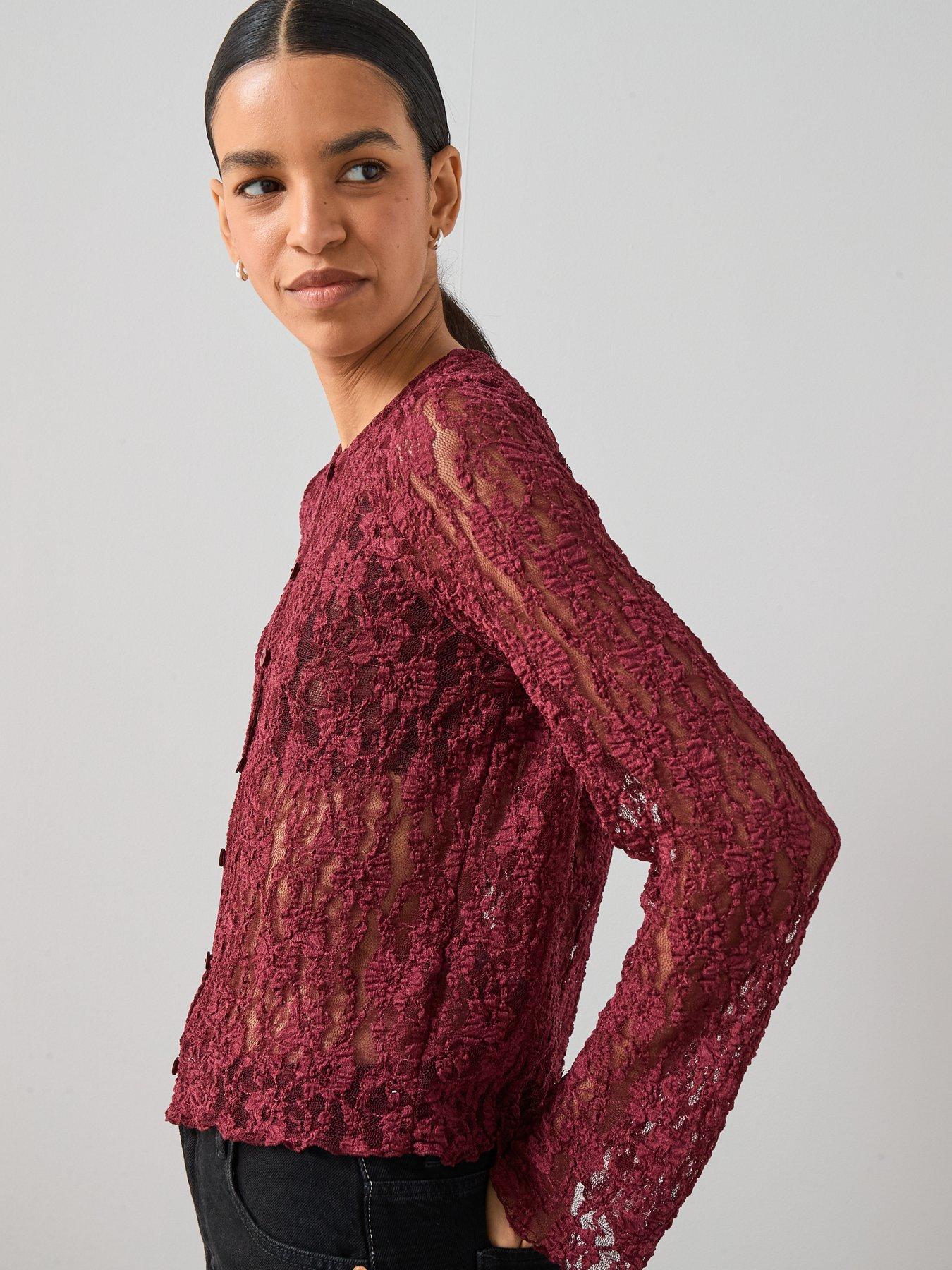 the-very-collection-button-up-lace-top-burgundydetail
