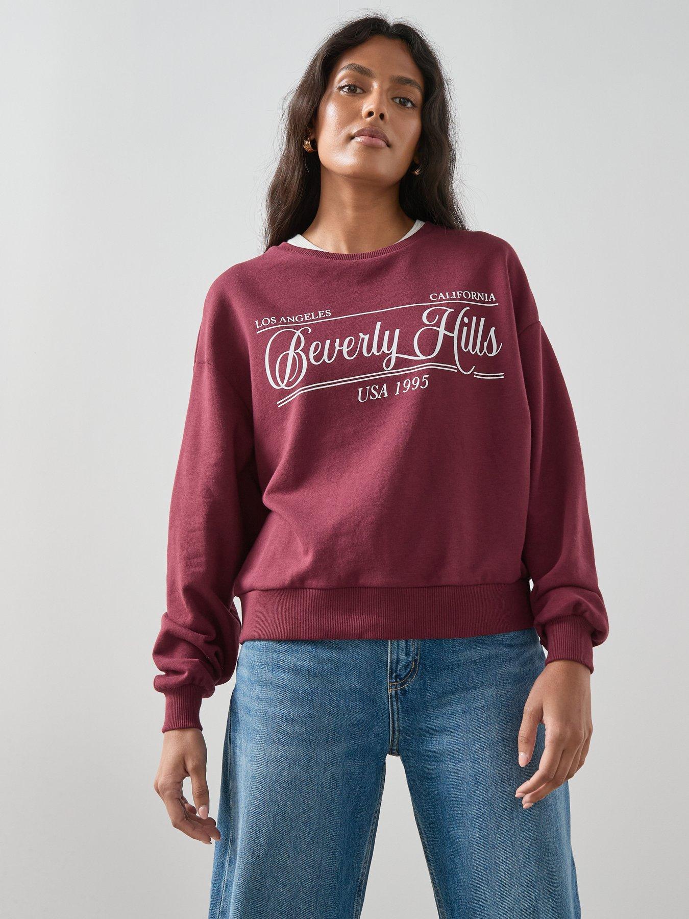 V by Very Graphic Oversized Sweatshirt - Purple