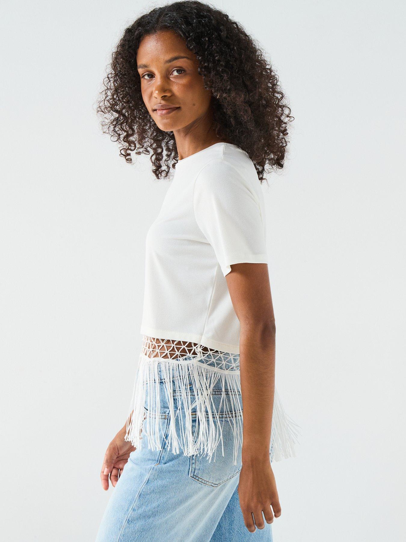 v-by-very-fringe-hem-top-whitedetail