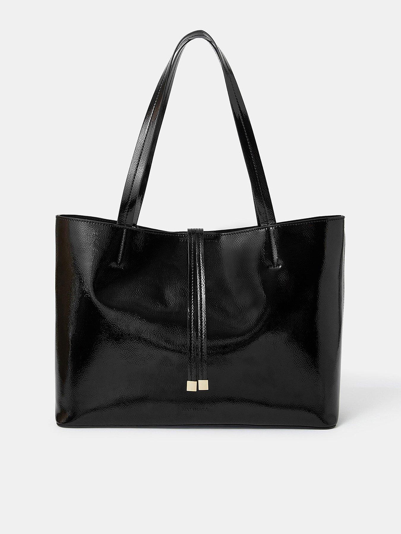 Accessorize Patent Tote Bag - Black