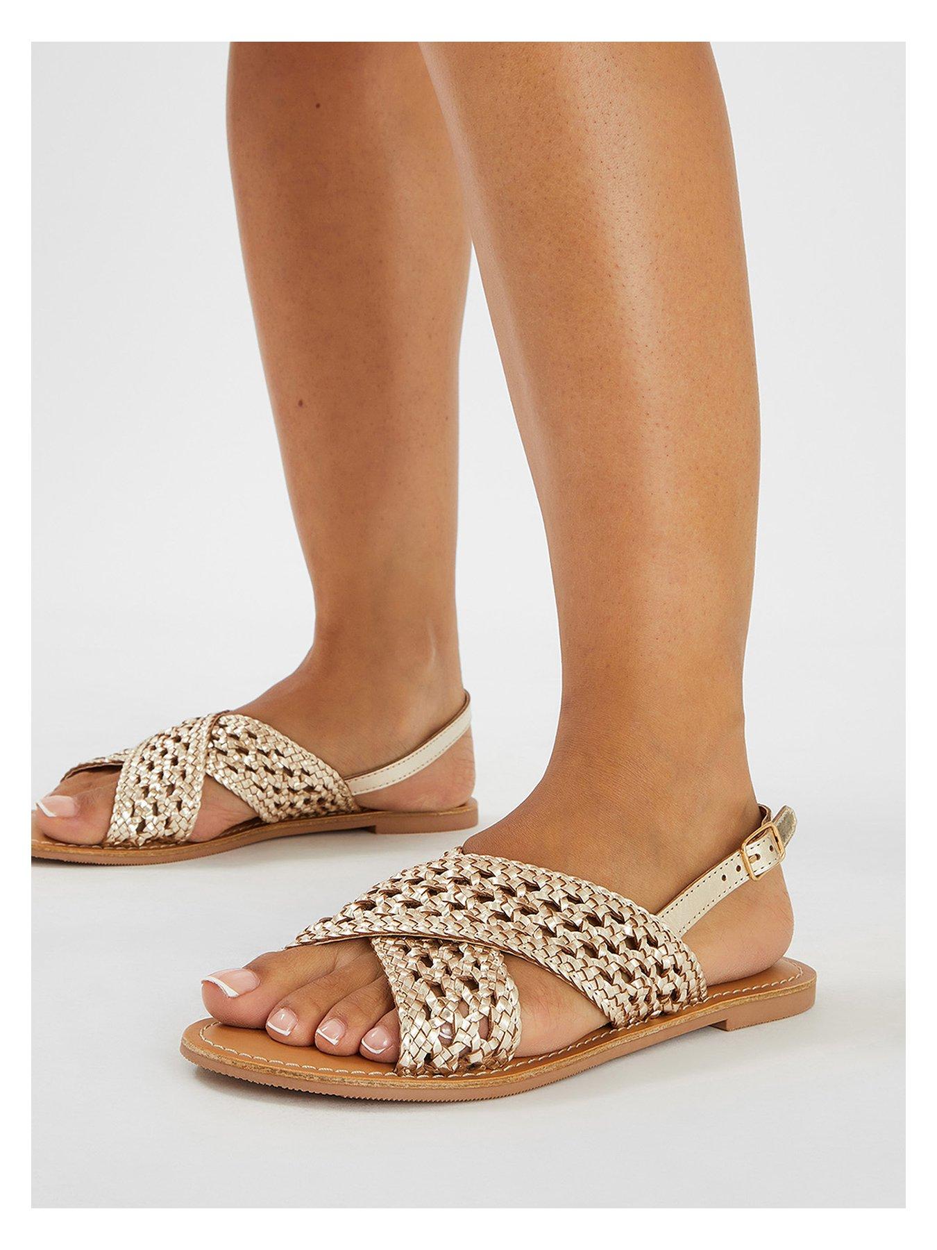 accessorize-woven-metallic-cross-strap-sandals-goldoutfit