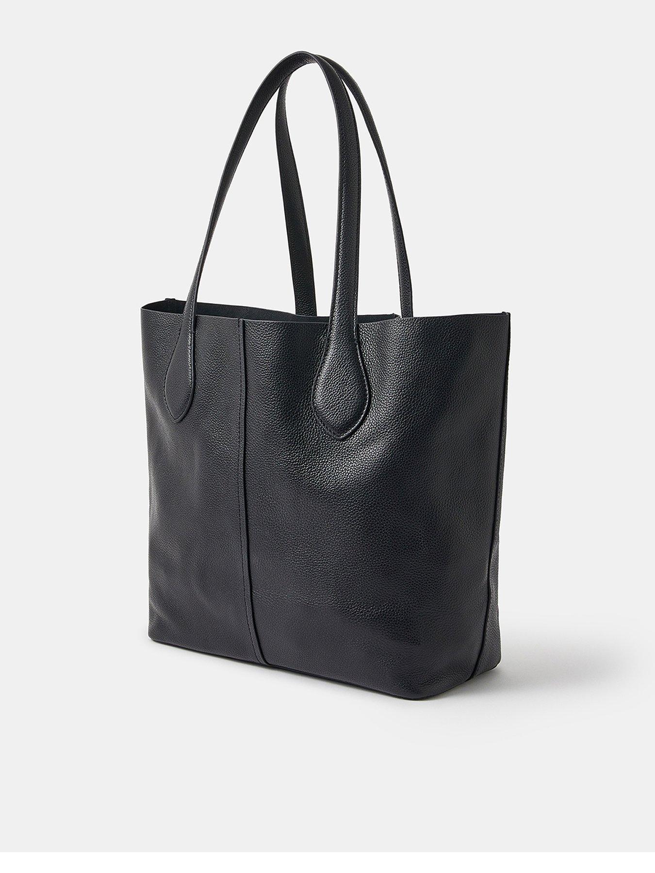 Image 3 of 5 of Accessorize Leather Tote Bag - Black