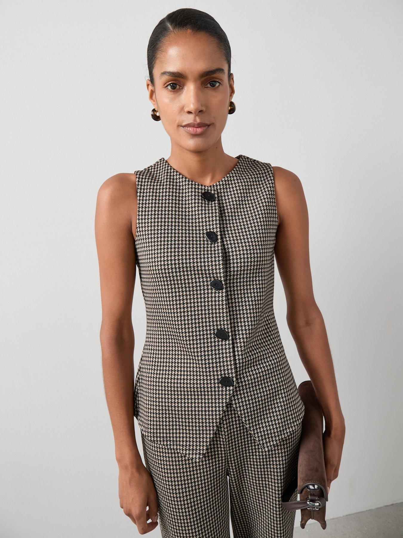 the-very-collection-check-button-up-longline-waistcoat-top-co-ord-houndstooth-print