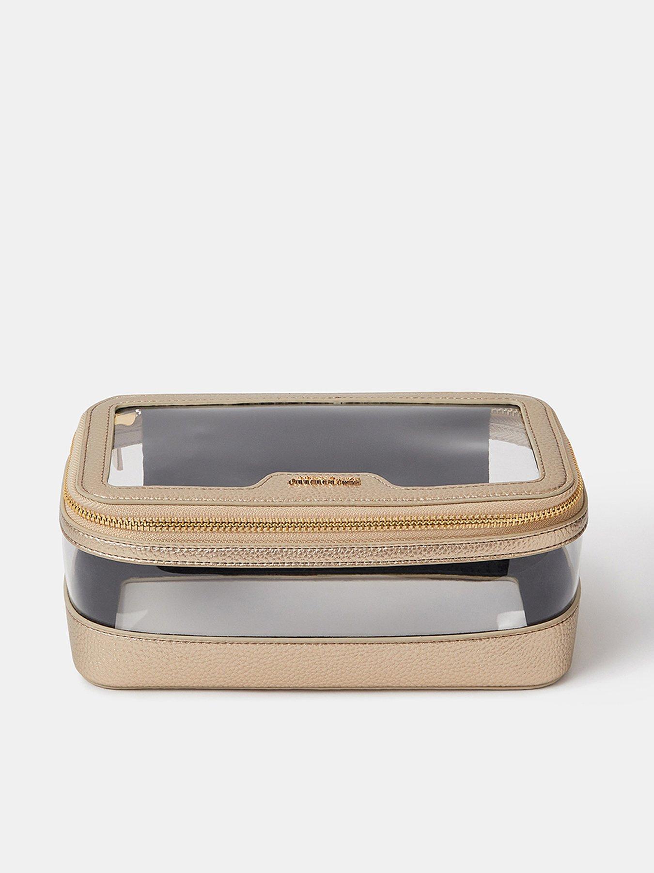 Image 1 of 3 of Accessorize Clear Make Up Bag - Gold