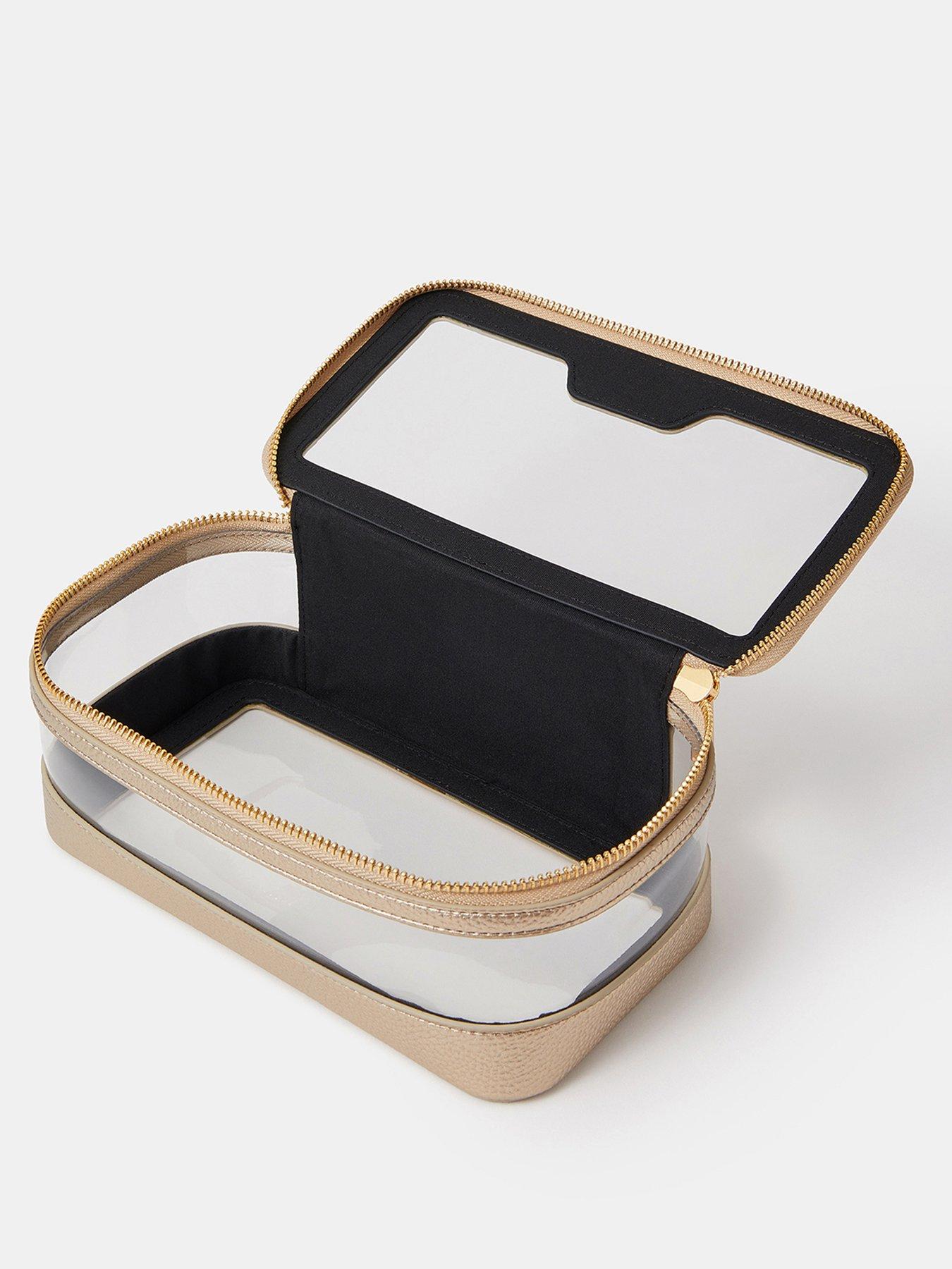 Image 3 of 3 of Accessorize Clear Make Up Bag - Gold