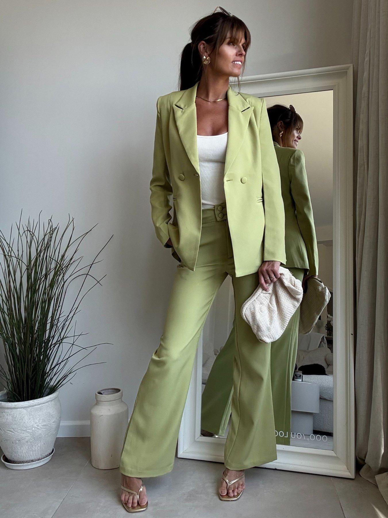 Style Cheat Flared Leg Trouser - Green