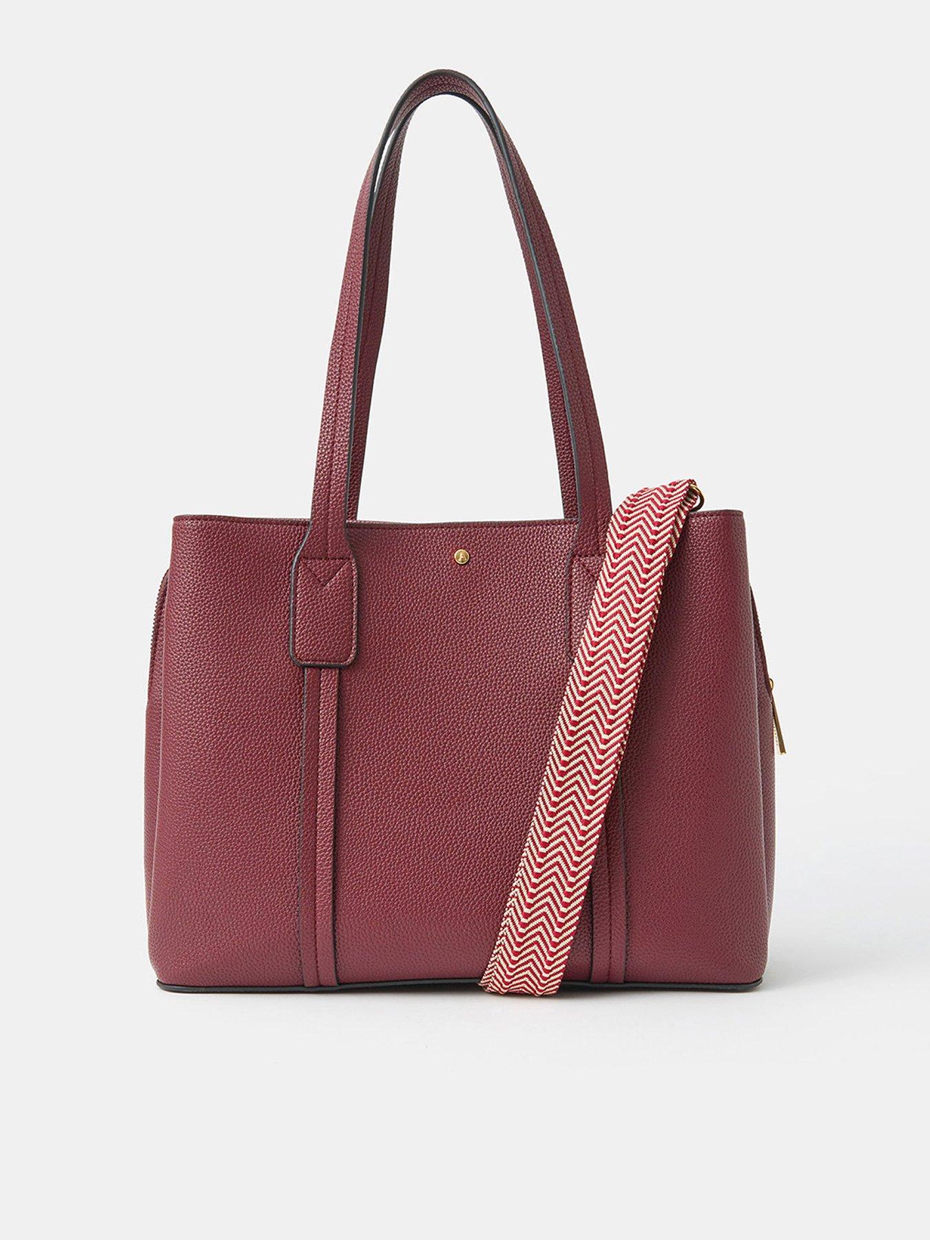 Accessorize Webbing Strap Faux Leather Shoulder Bag - Red