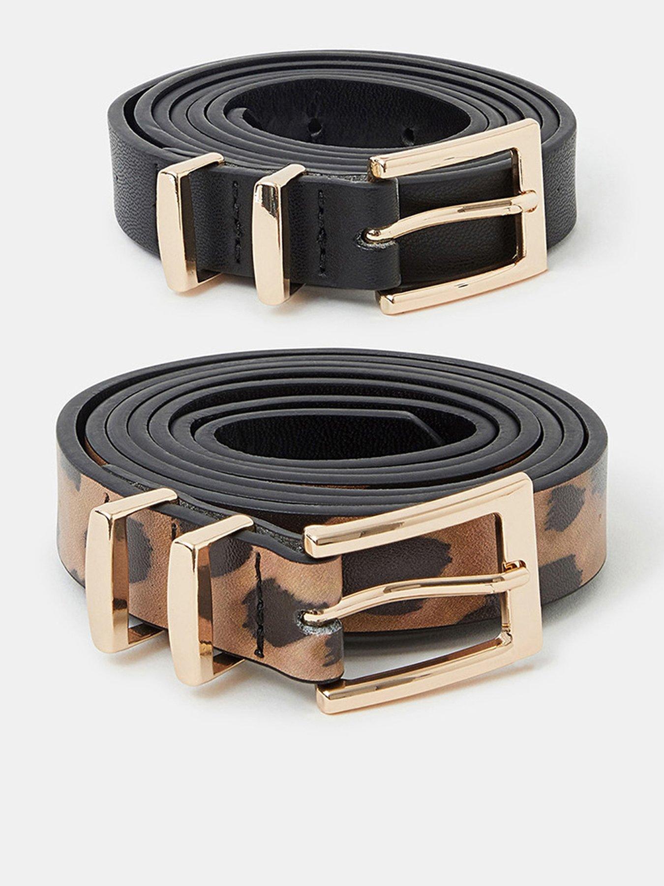 Image 1 of 4 of Accessorize 2-pack Skinny Belts - Multi
