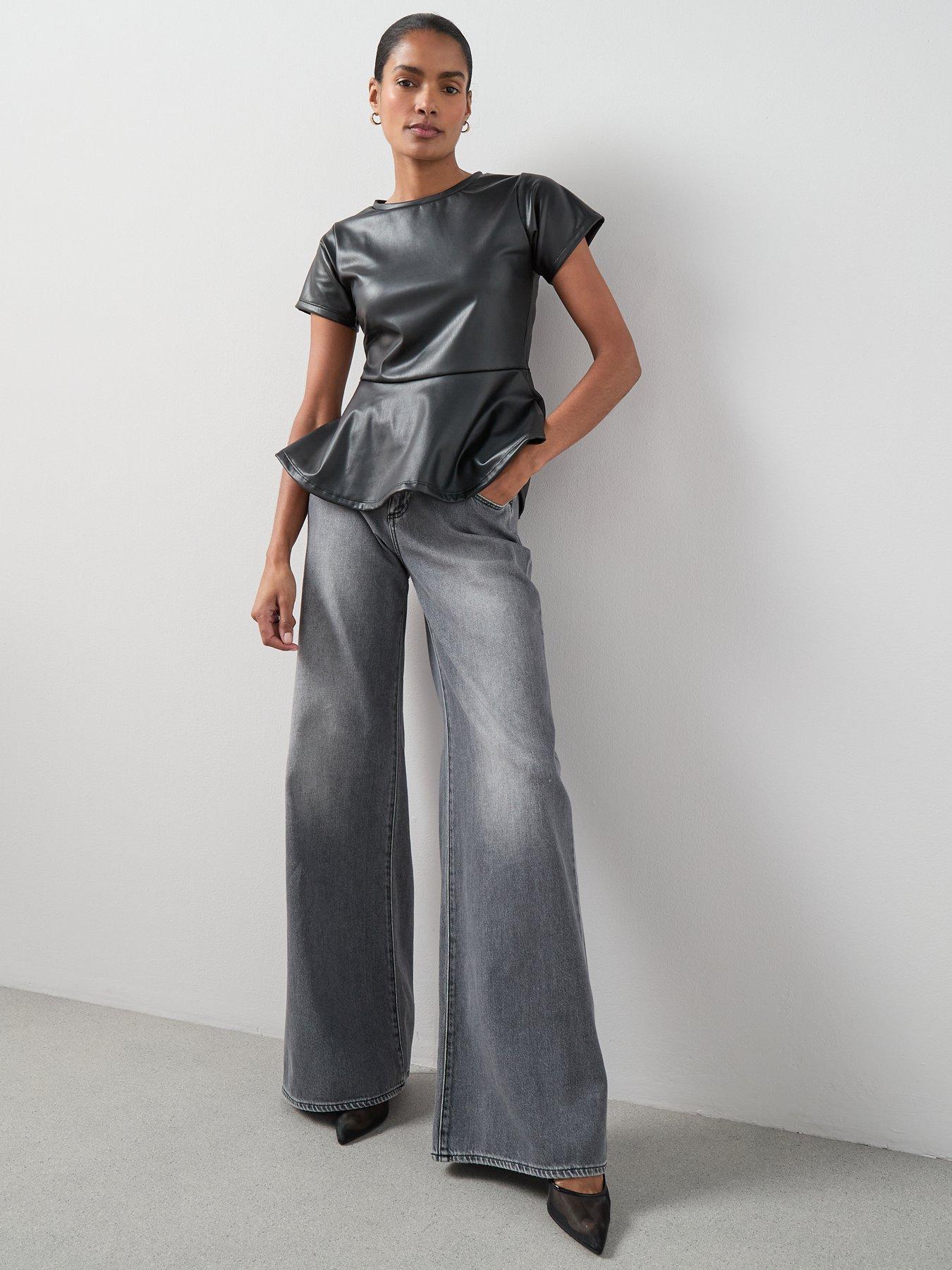 the-very-collection-pu-seam-detail-peplum-top-blackback