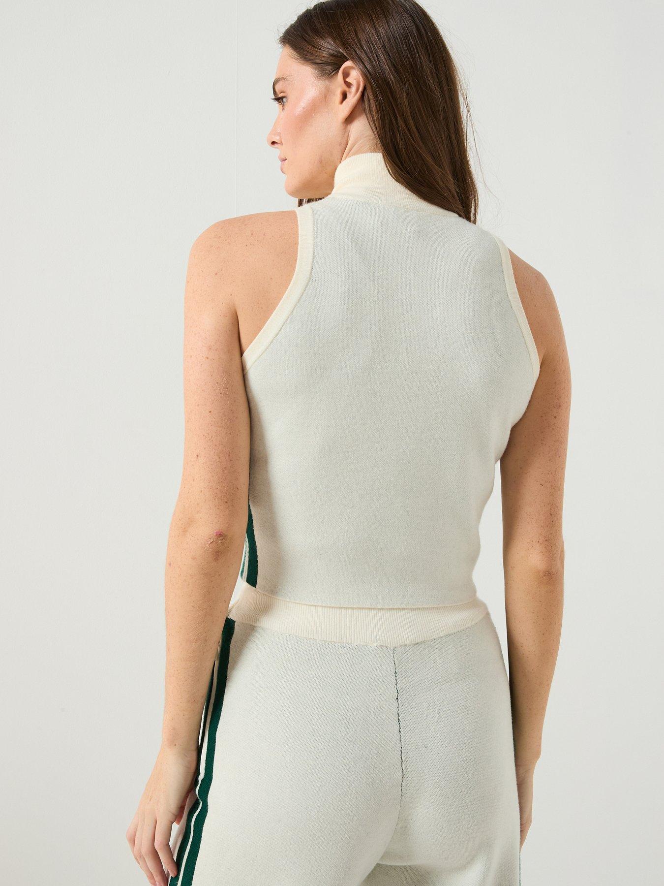 ellesse-womens-surista-knitted-14-zip-top-off-whitestillFront