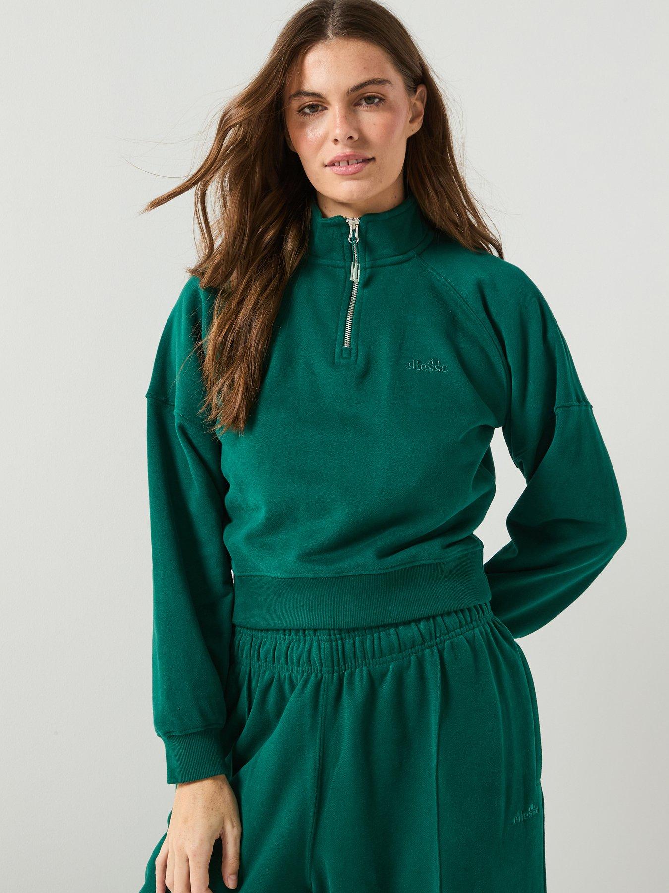 ellesse-womens-carrera-14-zip-top-dark-green