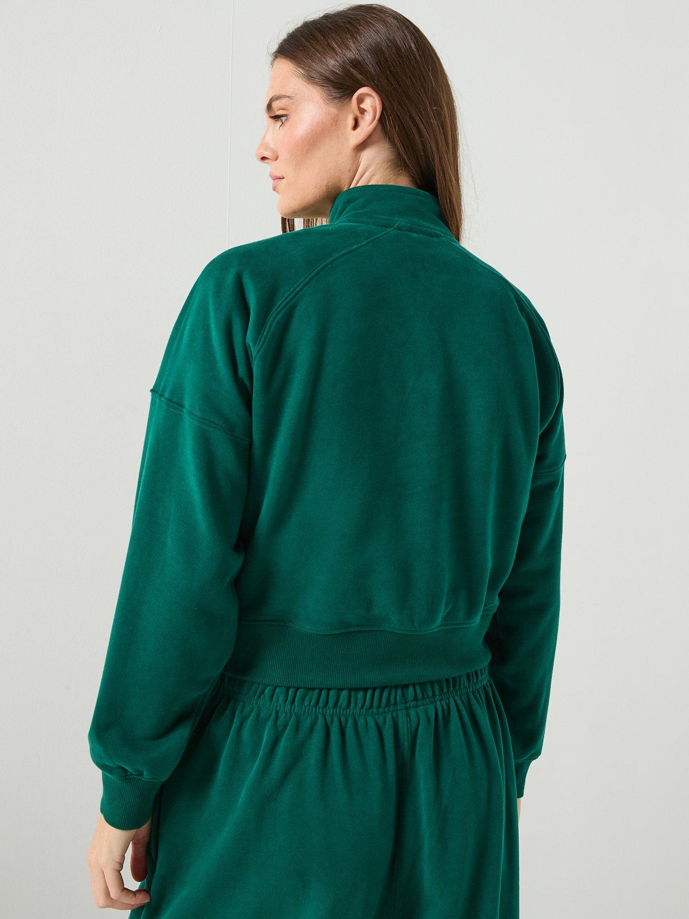 ellesse-womens-carrera-14-zip-top-dark-greenstillFront