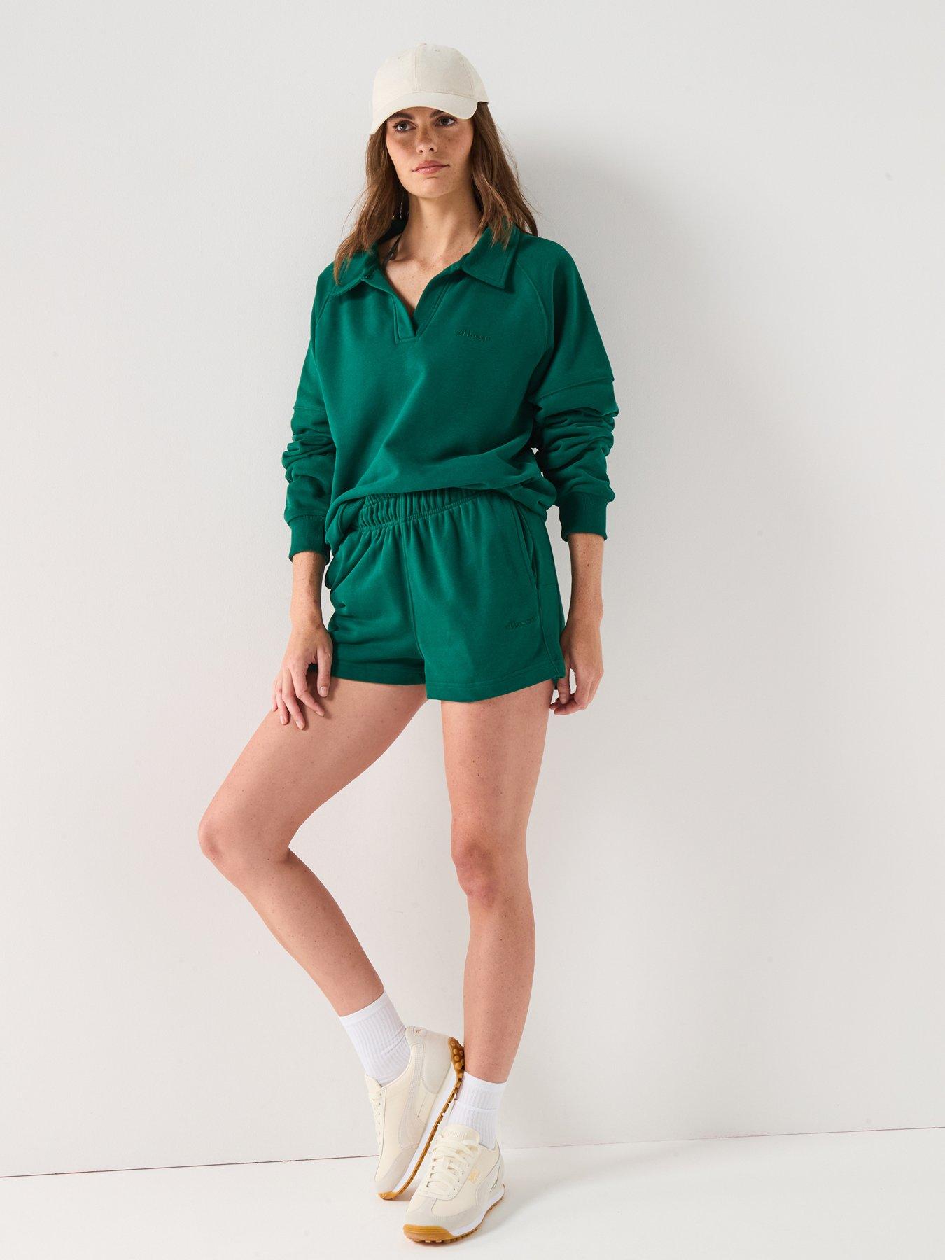 ellesse-womens-altilia-shorts-dark-greenback