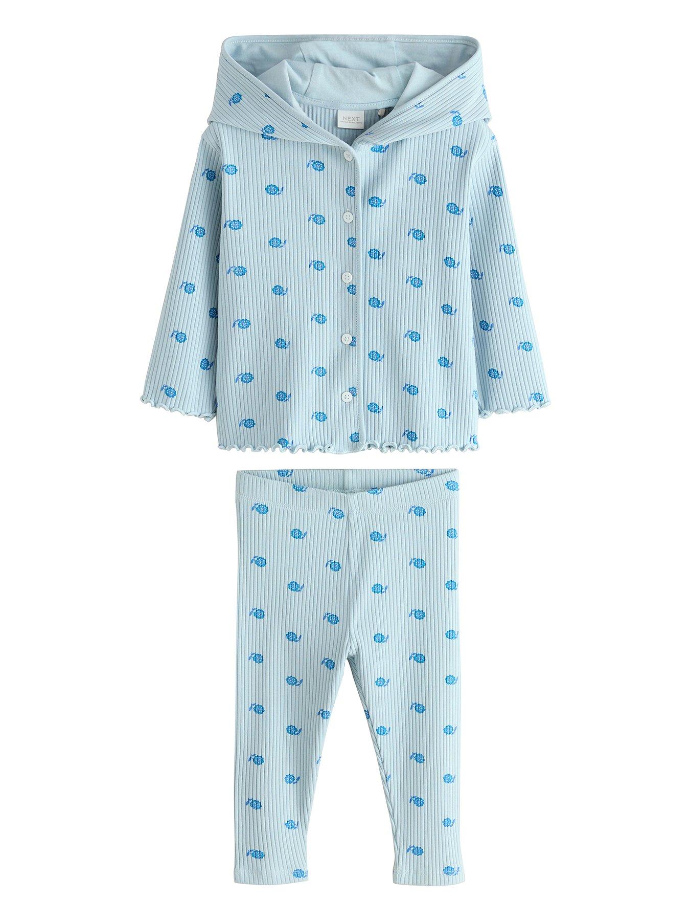 Cath Kidston Younger Girls Ribbed Legging And Cardigan Set - Blue