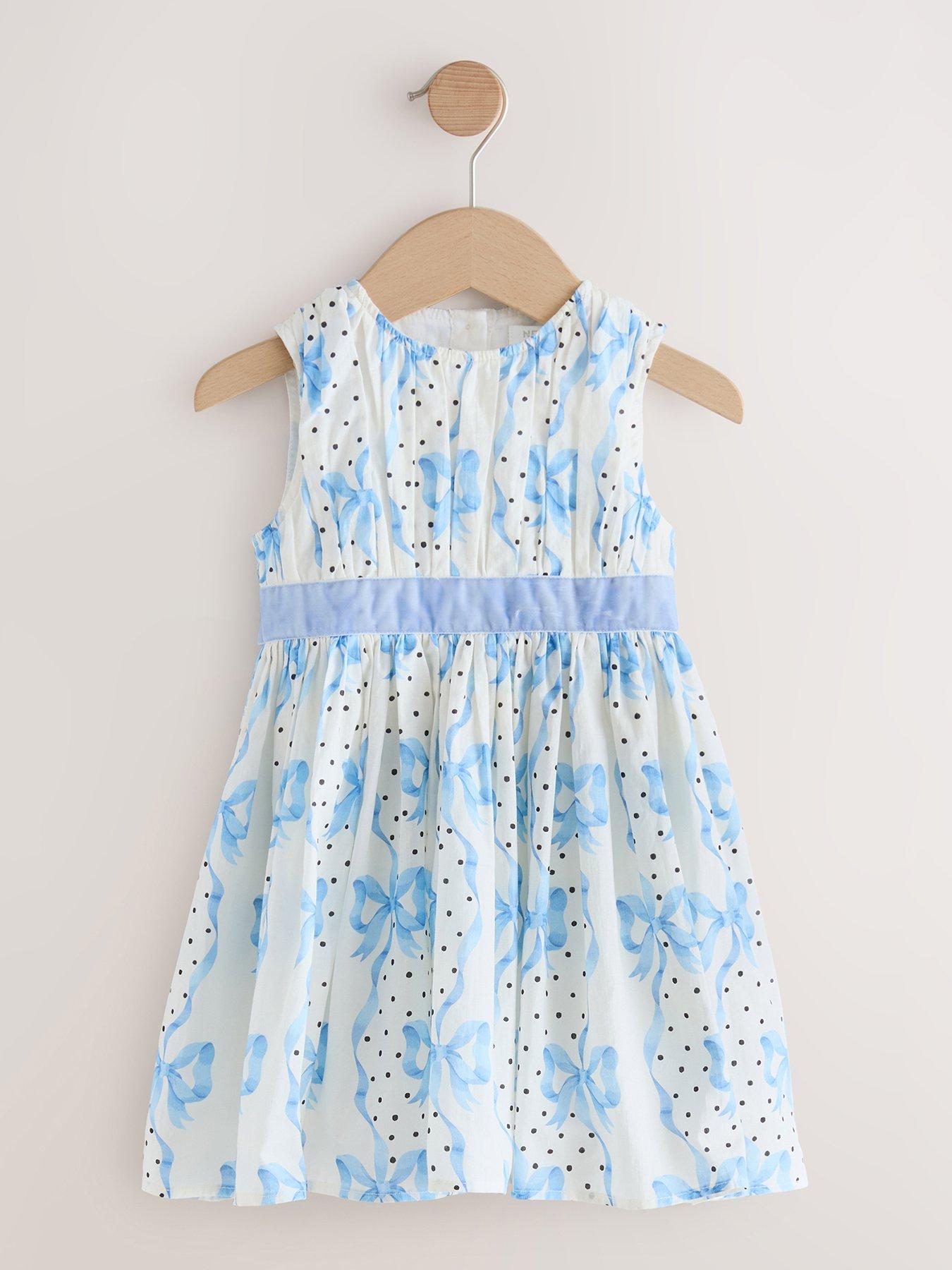 Cath Kidston Younger Girls Floral Tie Back Party Dress - Blue