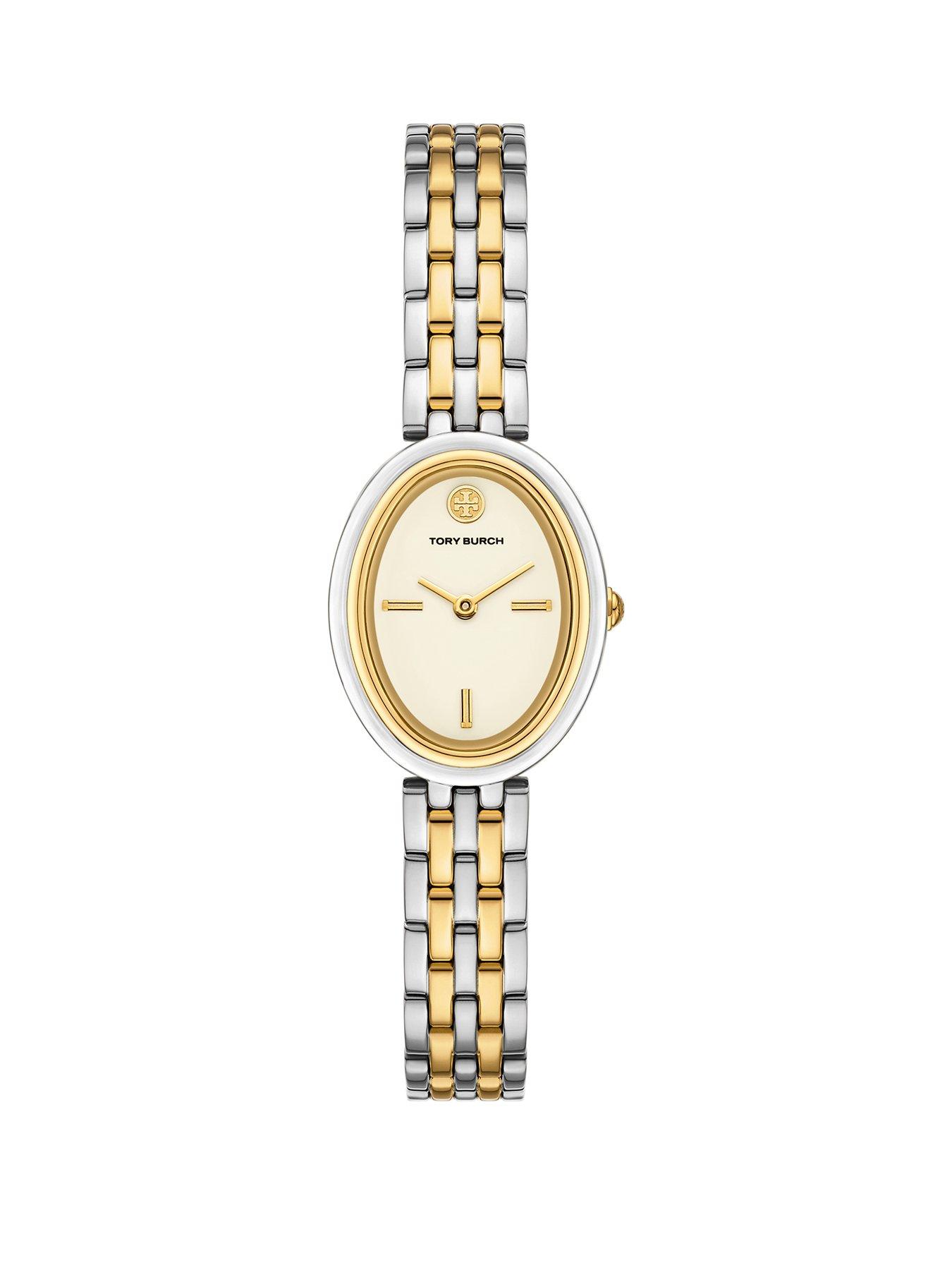 Tory Burch Women's Oval Two-Hand, Two-Tone Stainless Steel Watch, TBW6033