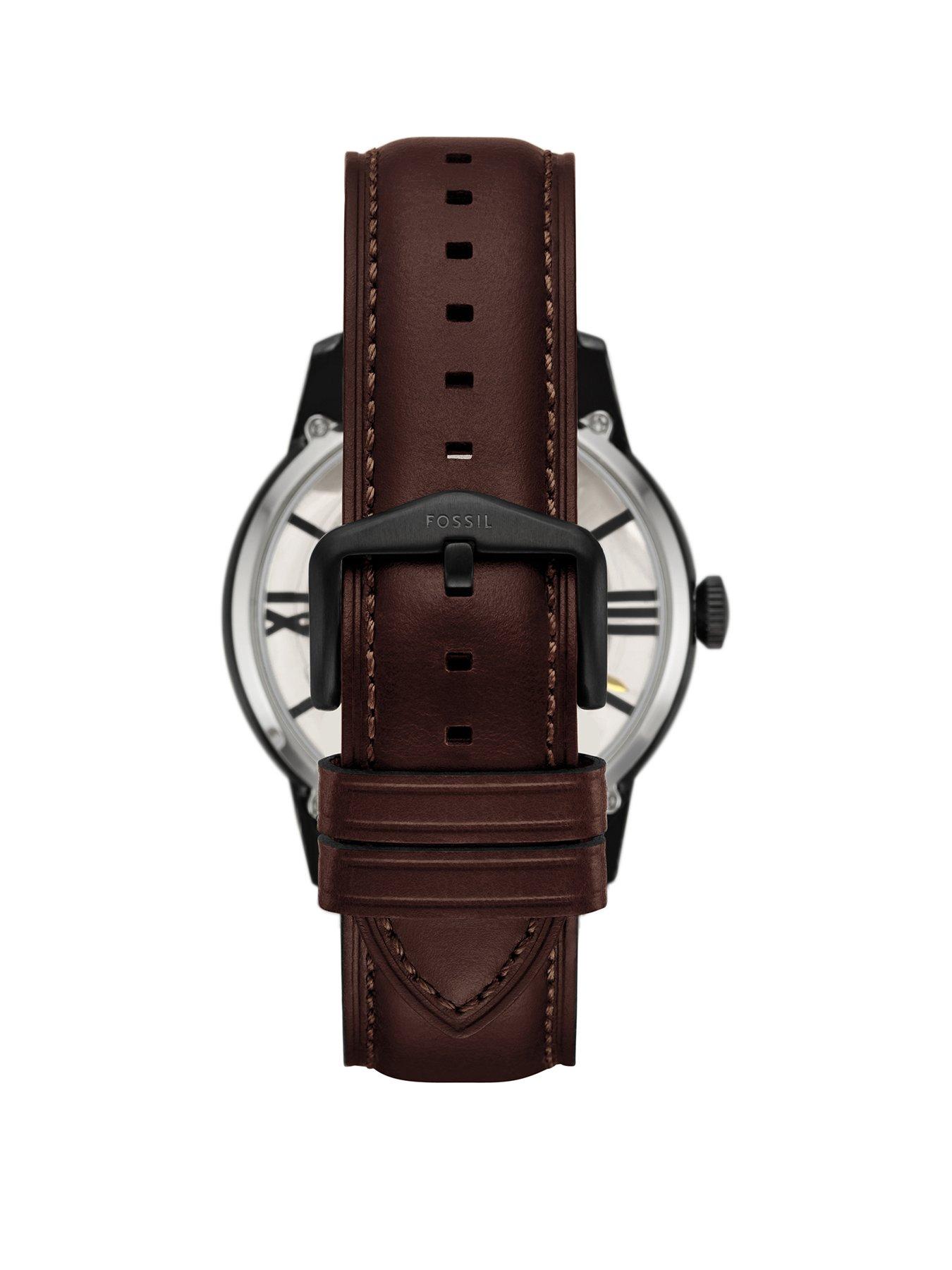 Fossil Men's Townsman Automatic, Dark Brown Leather Watch, ME3098