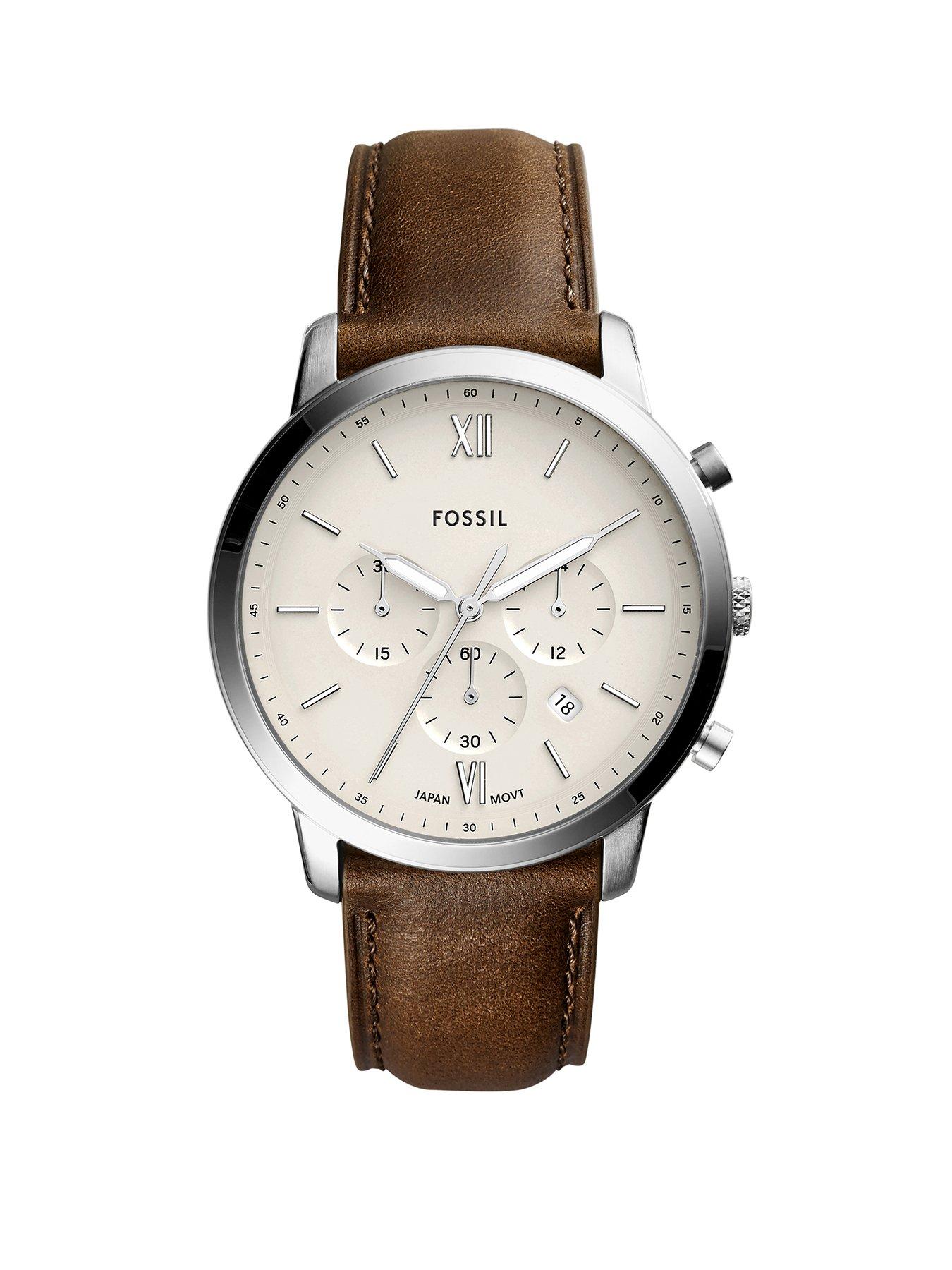 Image 1 of 4 of Fossil Men's Neutra Chronograph Brown Leather Watch, FS5380