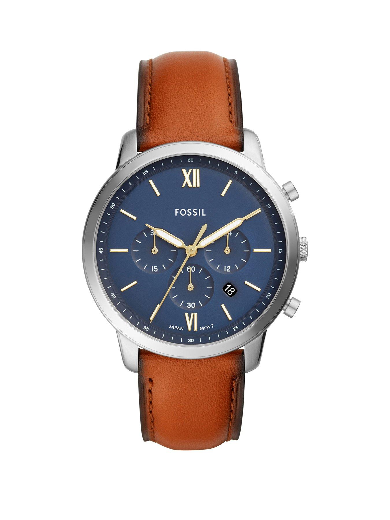 Fossil Men's Neutra Chronograph Brown Leather Watch, FS5453