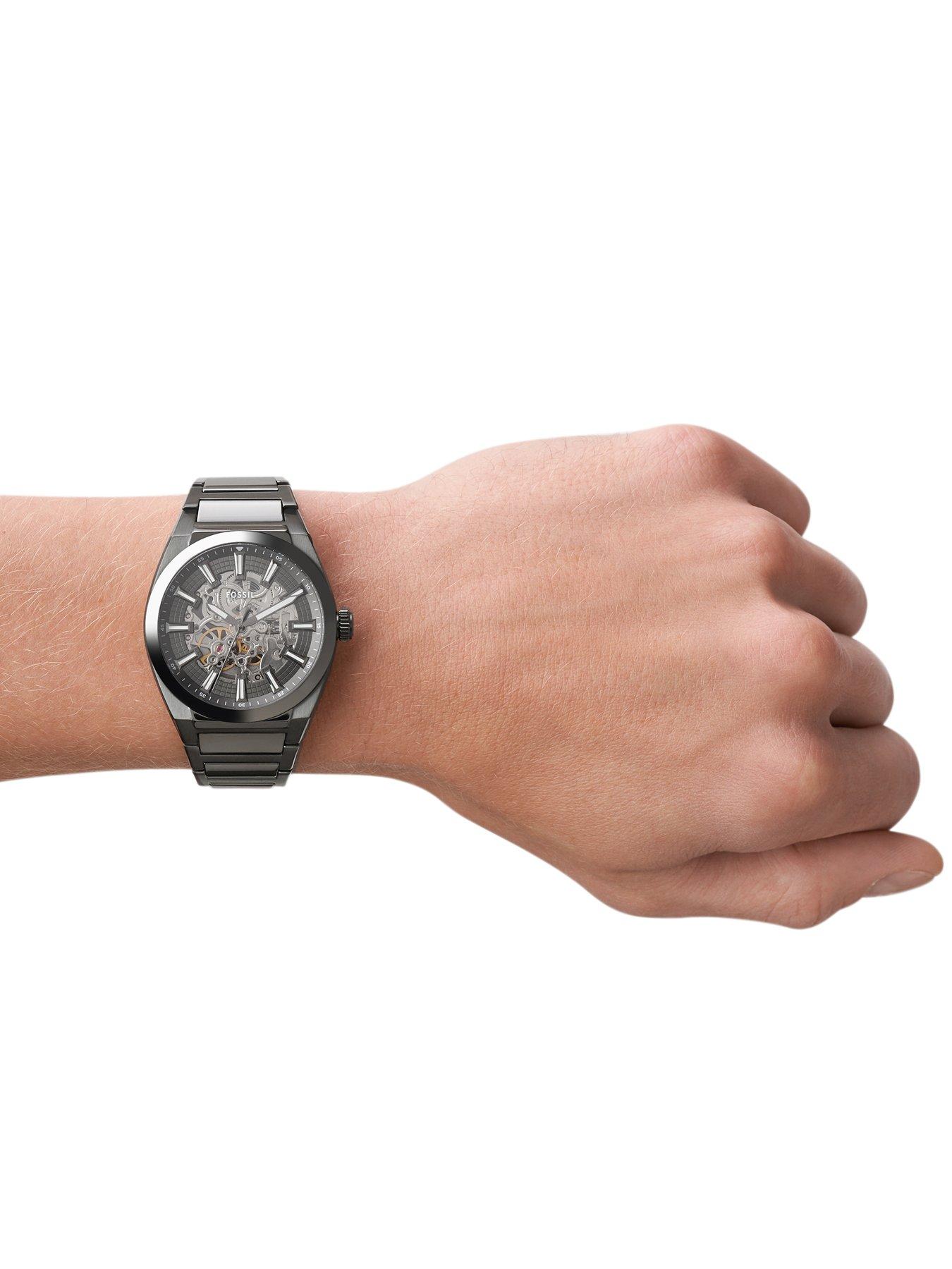 fossil-mens-everett-automatic-smoke-tone-stainless-steel-watch-me3206outfit