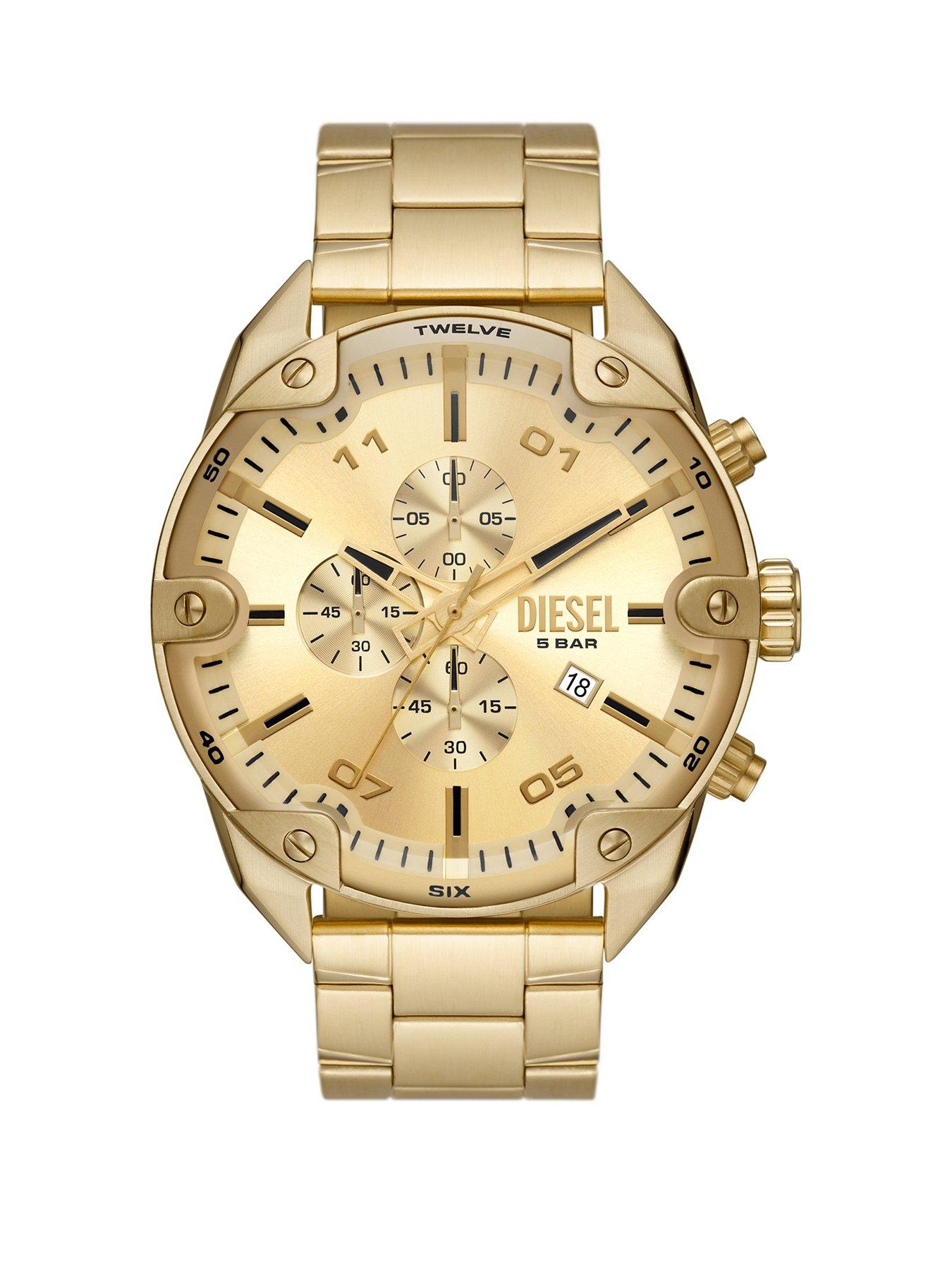 diesel-mens-spiked-chronograph-stainless-steel-watch-dz4608-gold