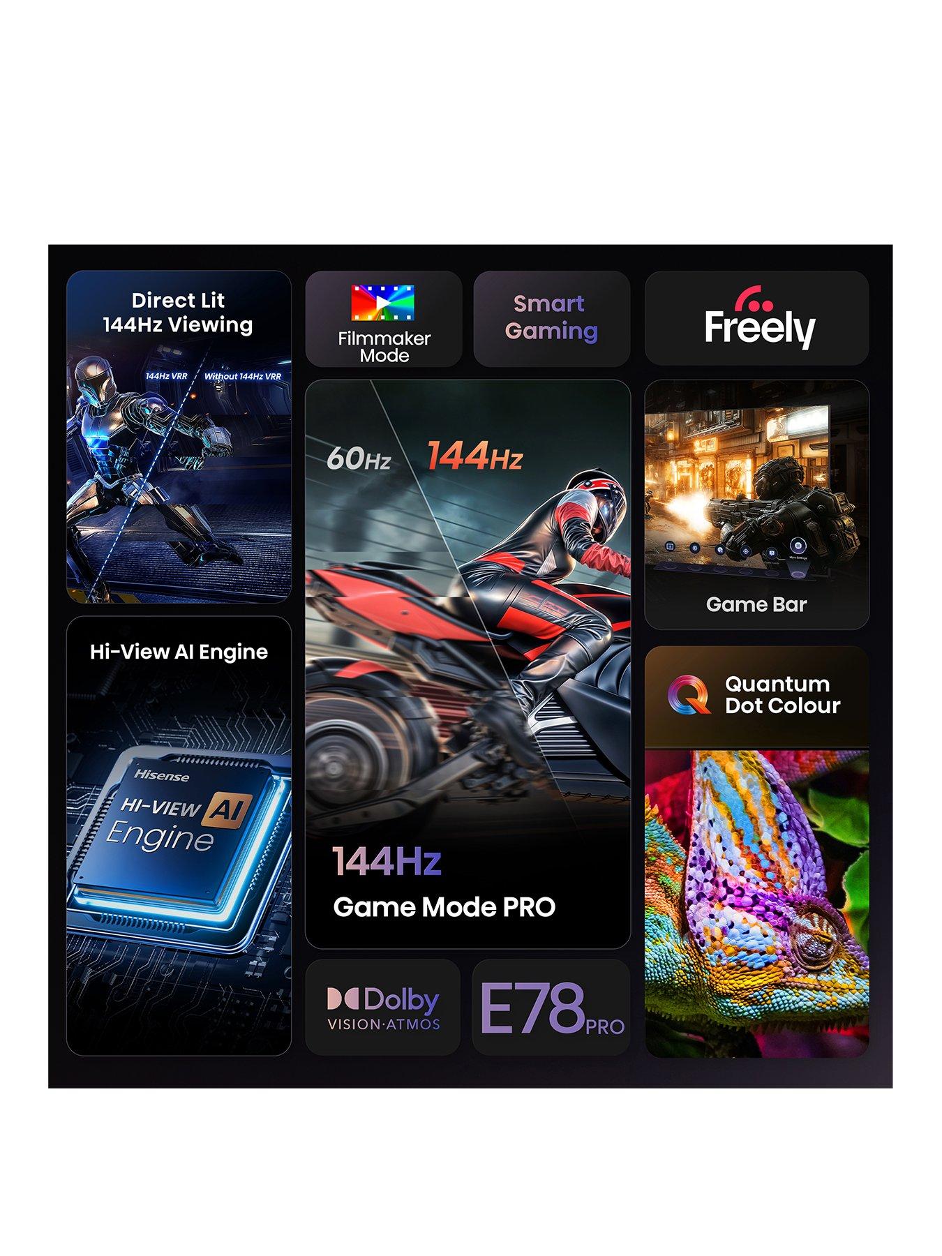 Image 3 of 7 of Hisense Hisense 100" E78QTUK PRO 144Hz QLED Smart AI TV with Freely