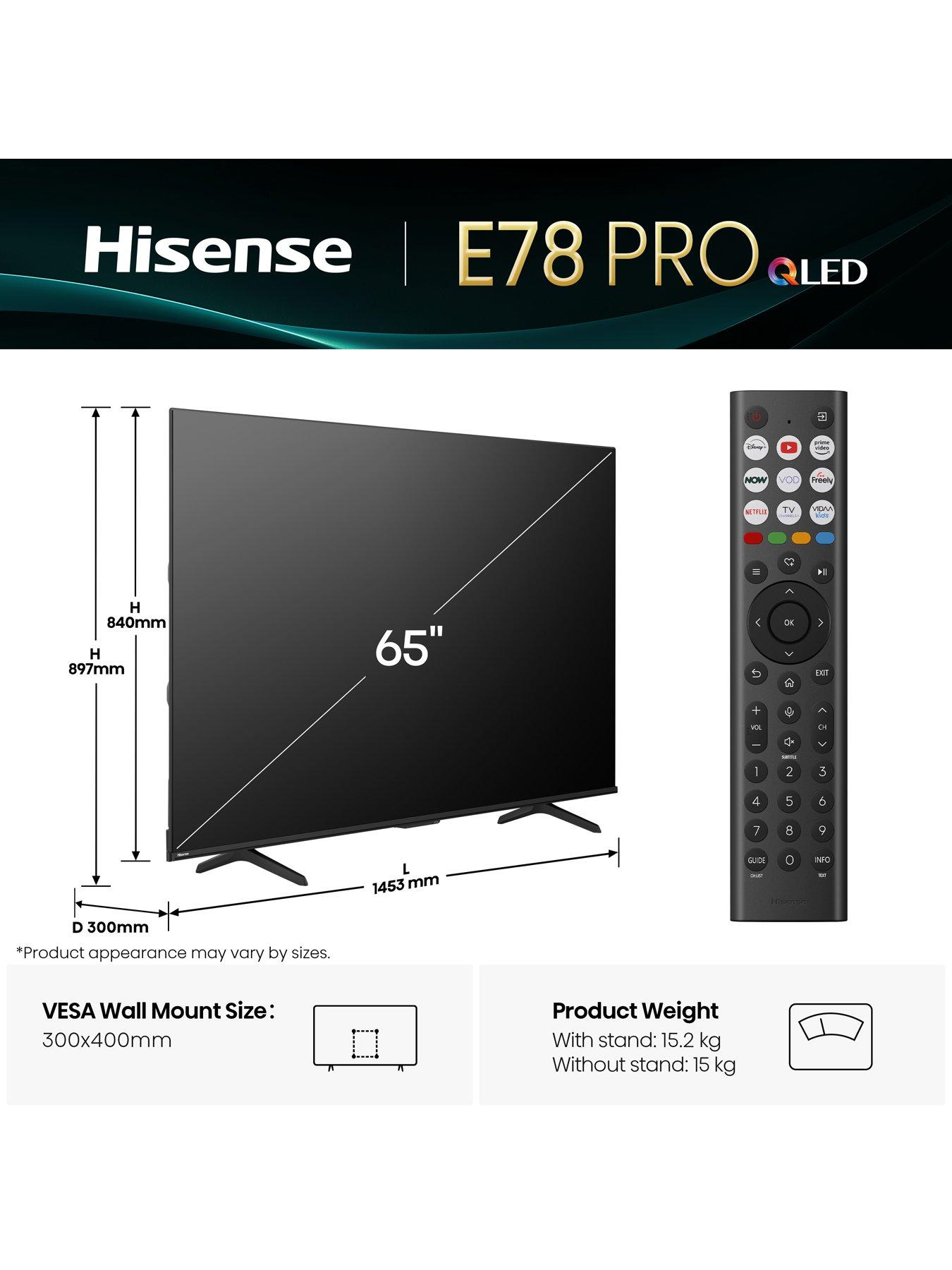 Image 6 of 7 of Hisense Hisense 65" E78QTUK PRO 144Hz QLED Smart AI TV with Freely
