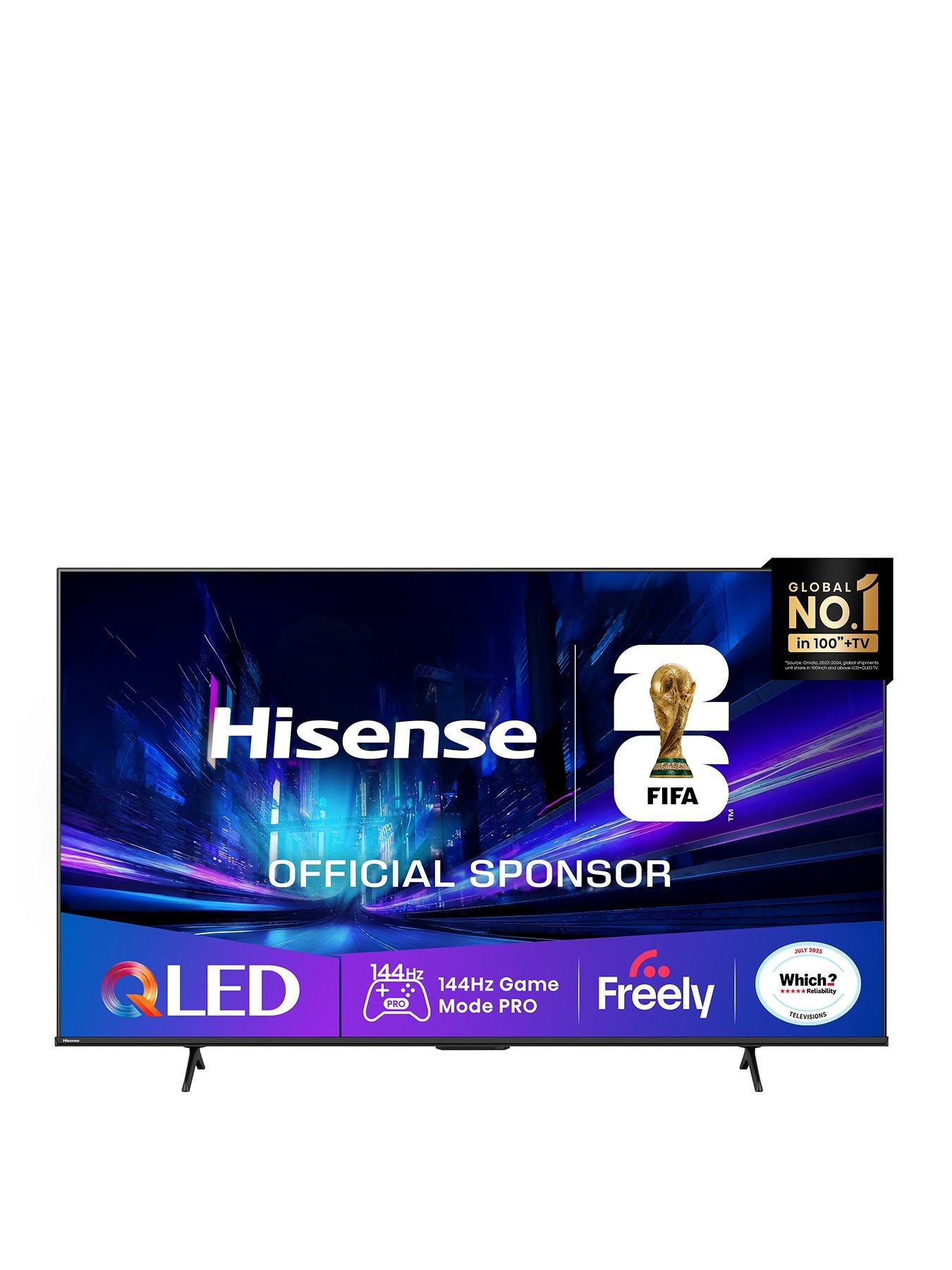 Hisense 55" 55E7QTUK PRO 144Hz QLED Smart AI TV with Freely