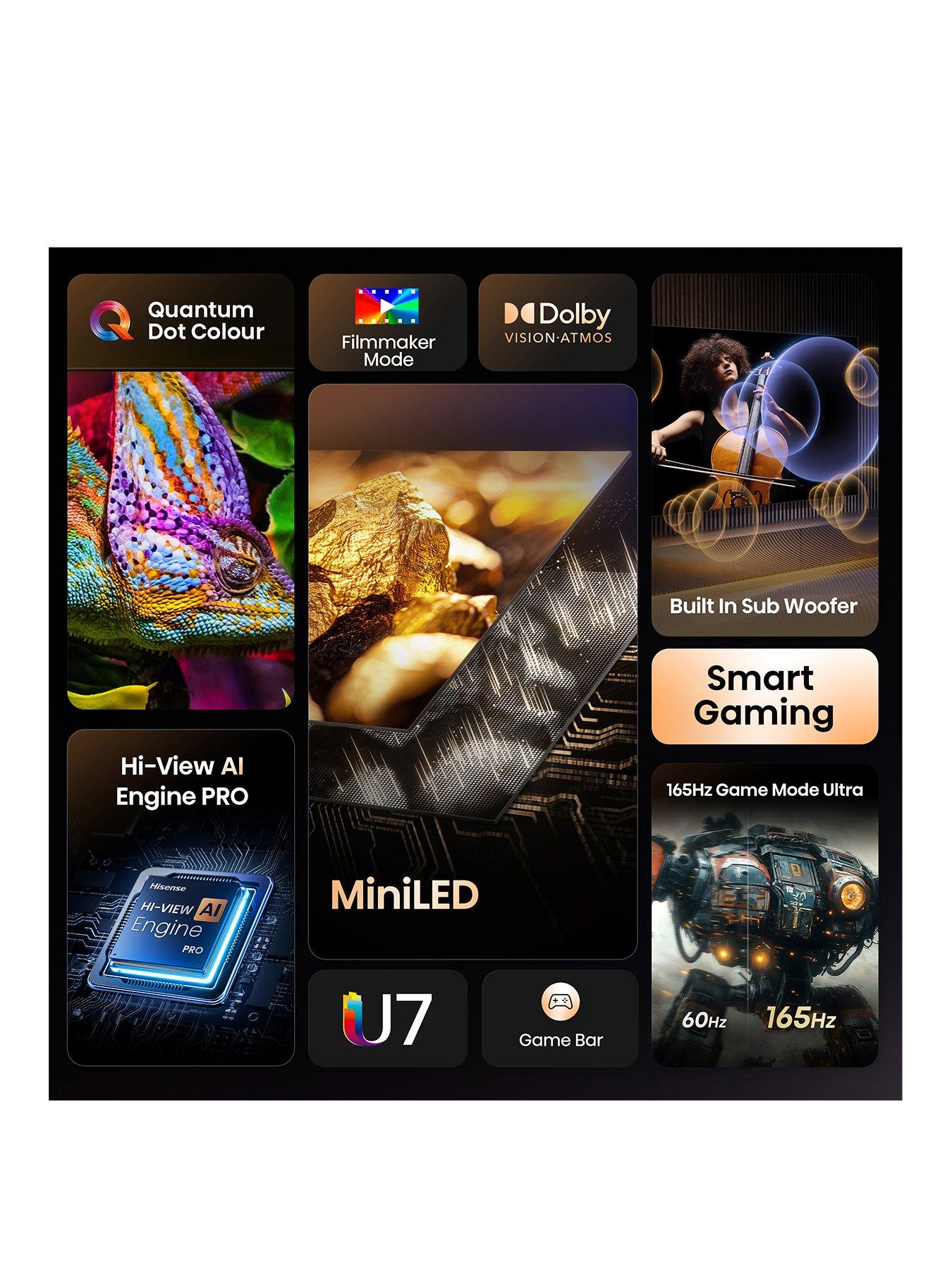 Image 3 of 7 of Hisense Hisense 100" U7QTUK MiniLED QLED 144Hz Smart AI TV with Freely