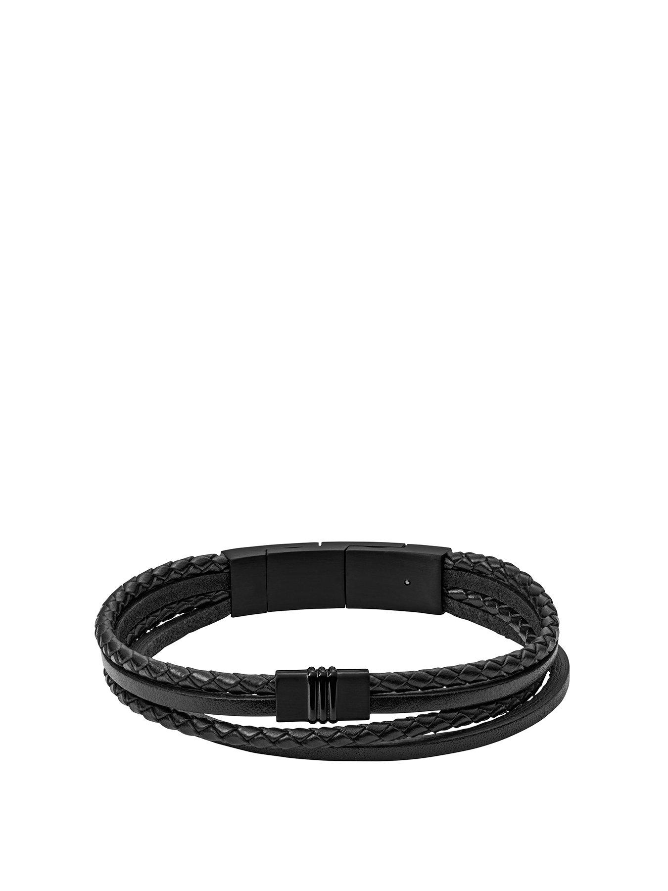fossil-mens-core-multi-strand-black-leather-bracelet-jf03098001front