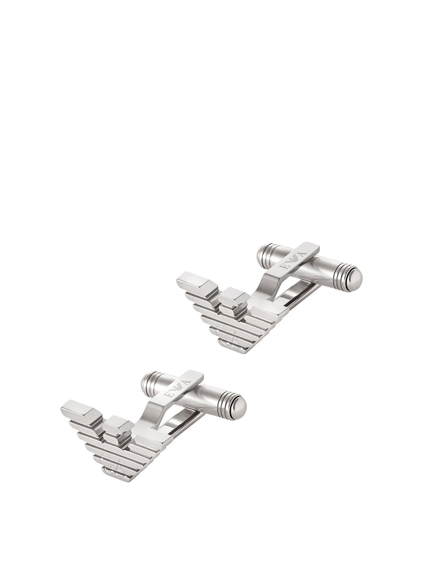 Emporio Armani Men's Stainless Steel Cuff Links Egs3164040 - Silver
