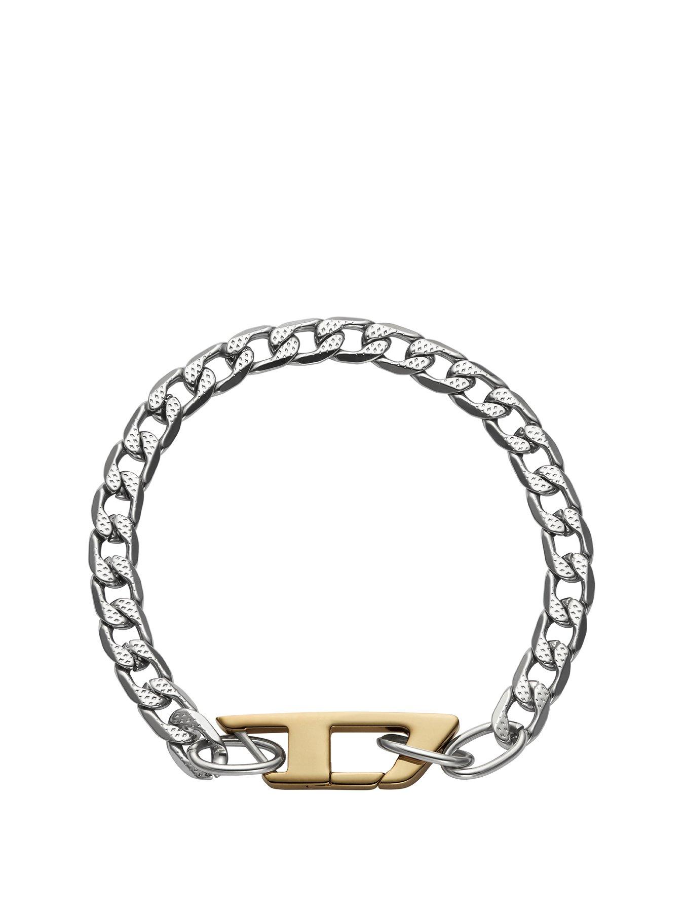 Diesel Men's Stainless Steel Chain Bracelet Dx1338040 - Silver