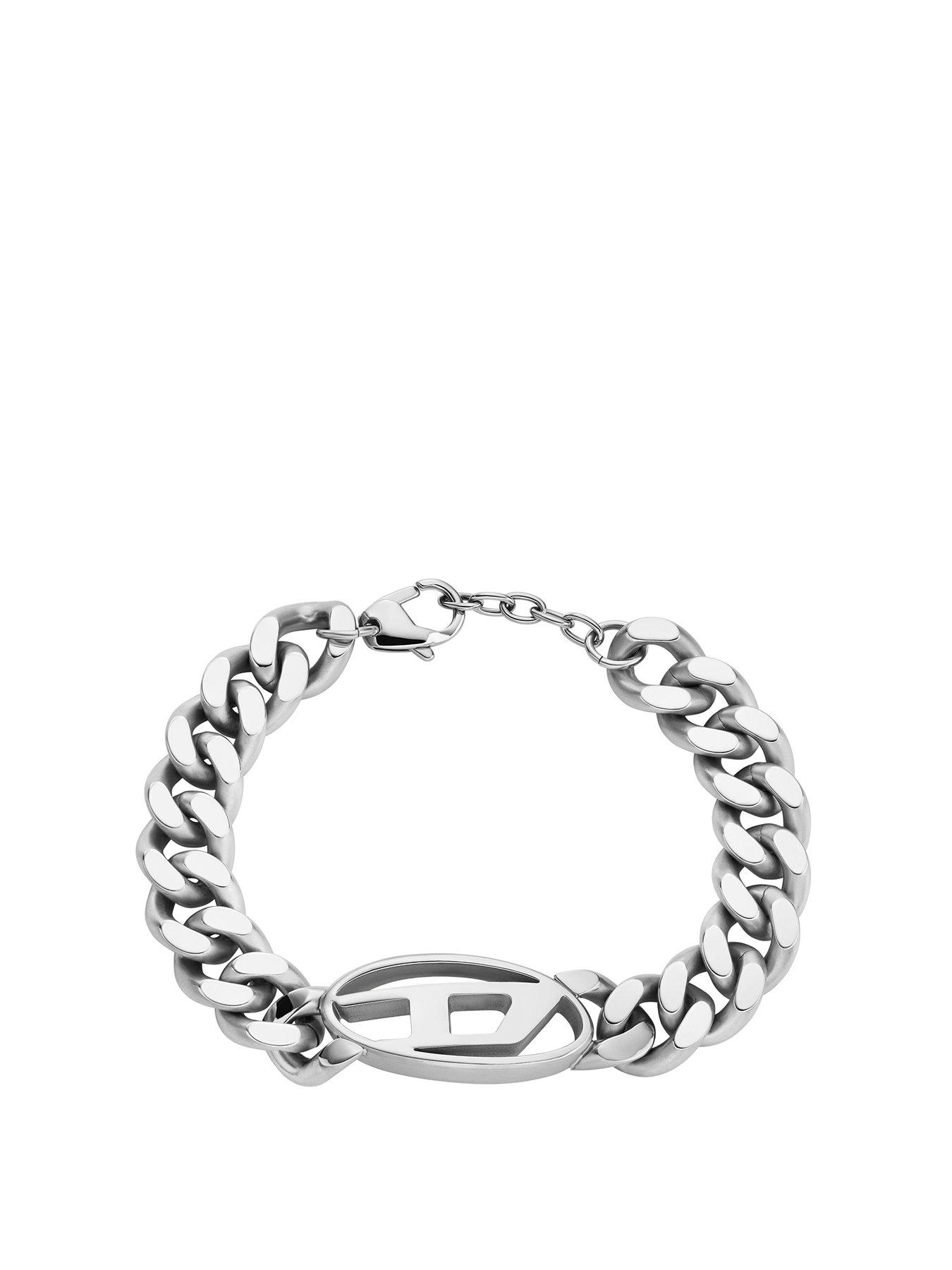 Diesel Men's Stainless Steel Chain Bracelet, Dx1432040 - Silver