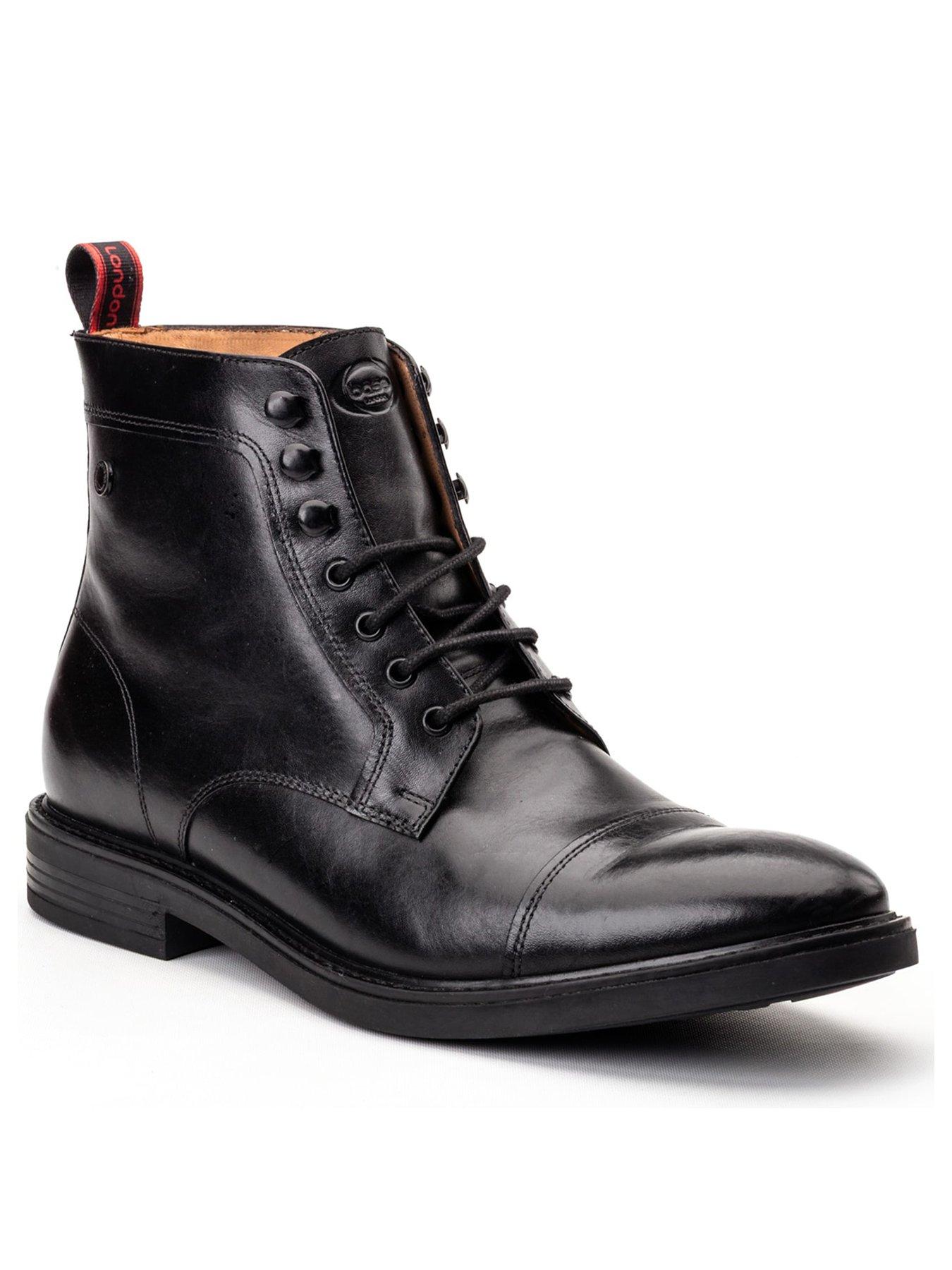 Image 2 of 6 of Base London Base London Playmouth Lace Up Boots-Black