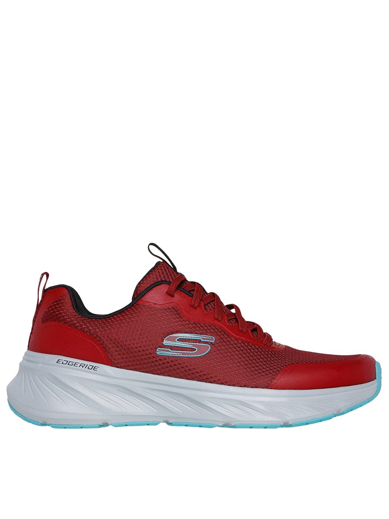Skechers Edgeride Relaxed Fit Mesh Trainers - Red