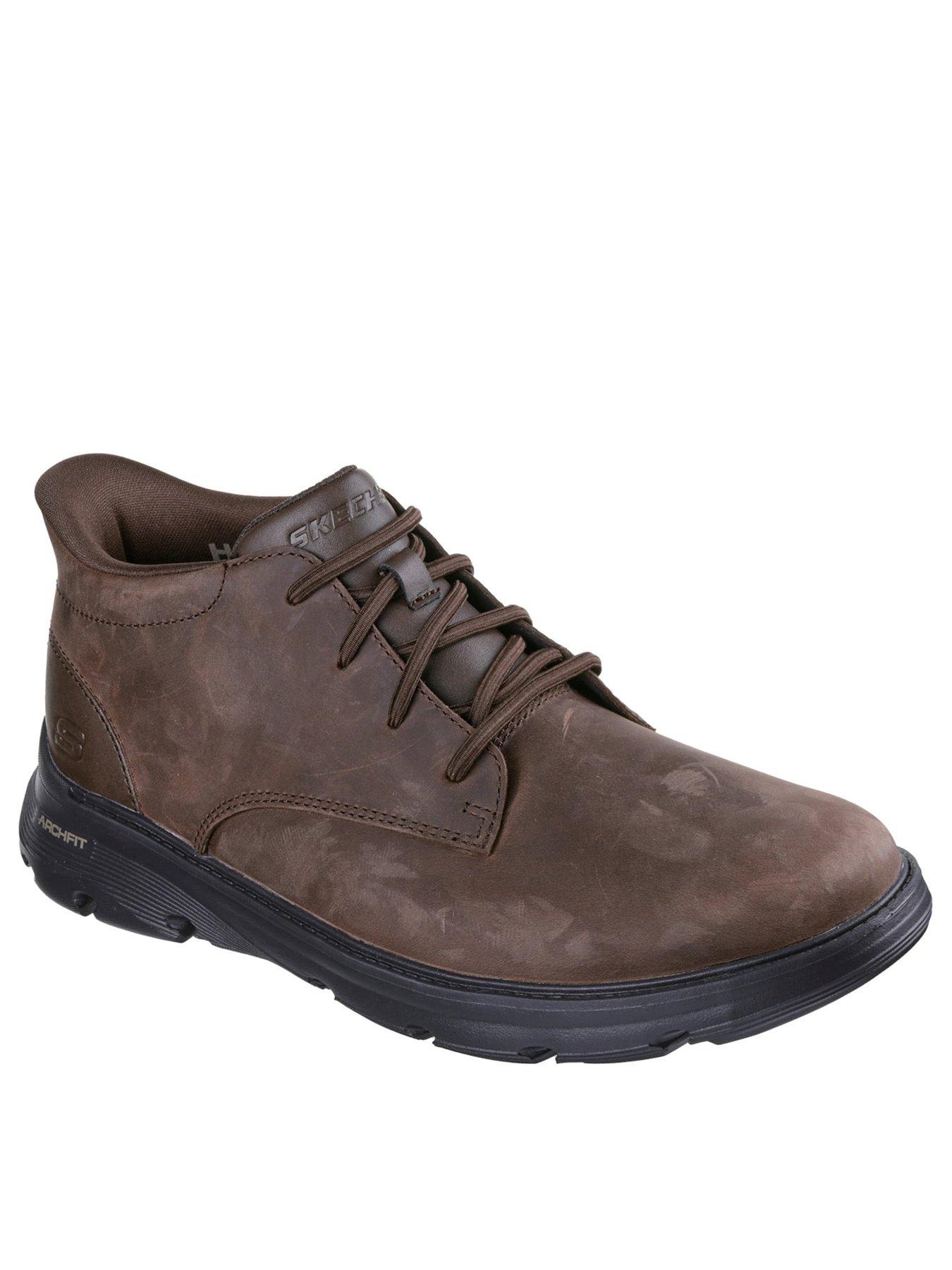 skechers-arch-fit-slip-in-garza-work-lace-boots-brownstillFront