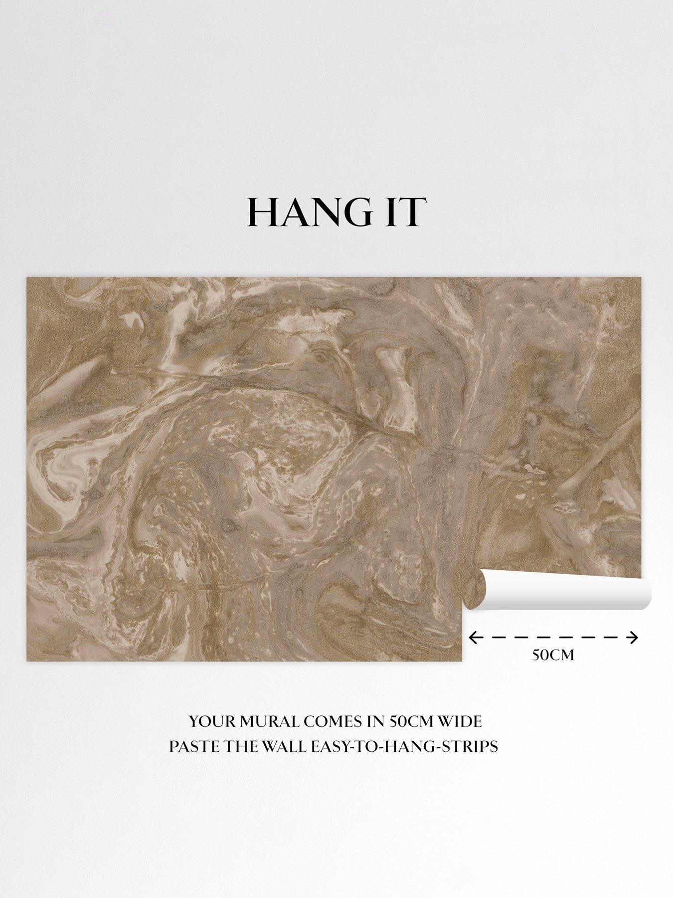 Image 3 of 3 of Abigail Ahern Ethereal Marble Golden Fixed Size Mural