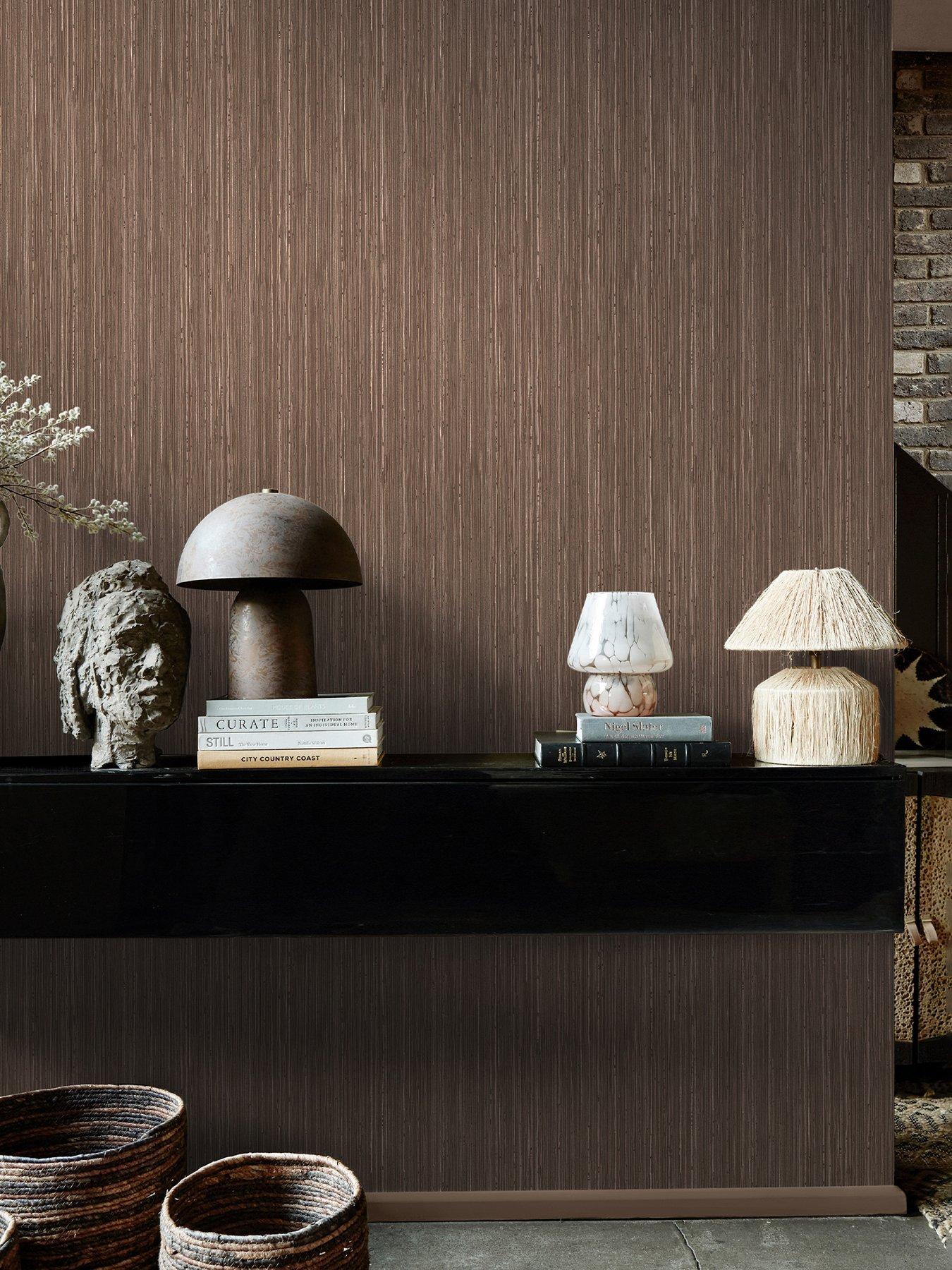 Abigail Ahern Fibre Stripe Sable - Wallpaper