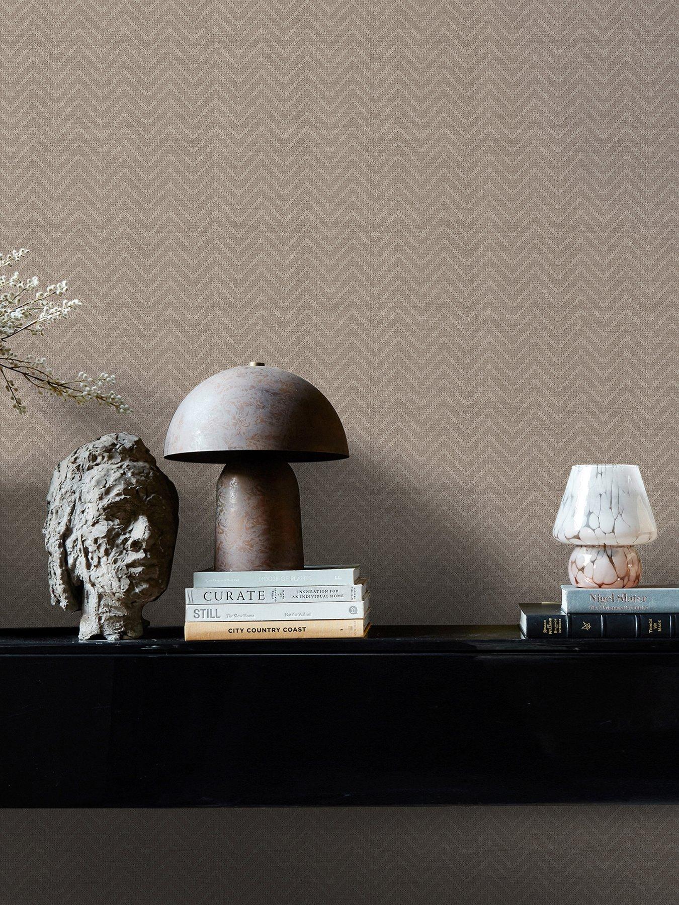 Abigail Ahern Herringbone Weave Praline - Wallpaper
