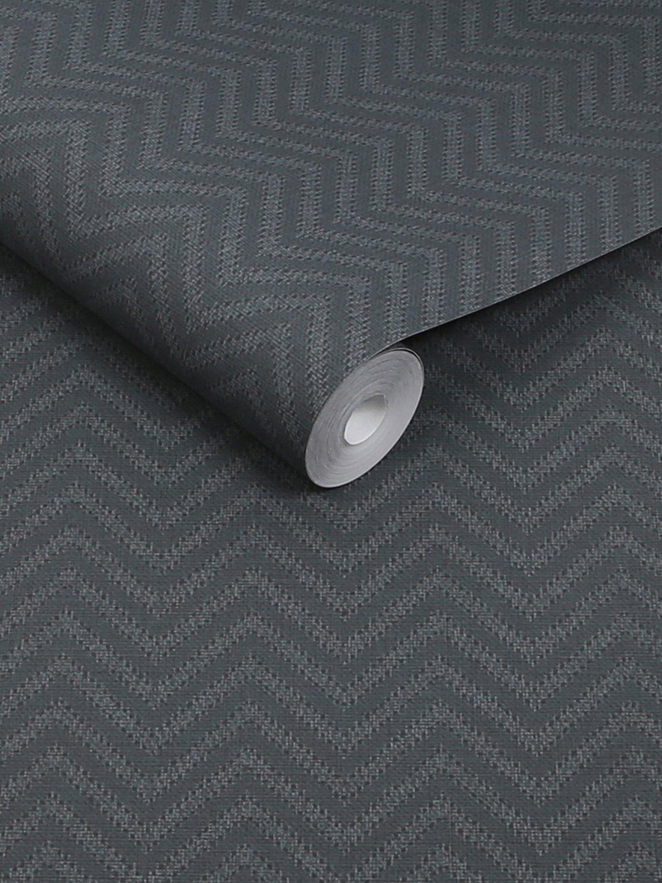 Image 3 of 3 of Abigail Ahern Herringbone Weave Dusk - Wallpaper