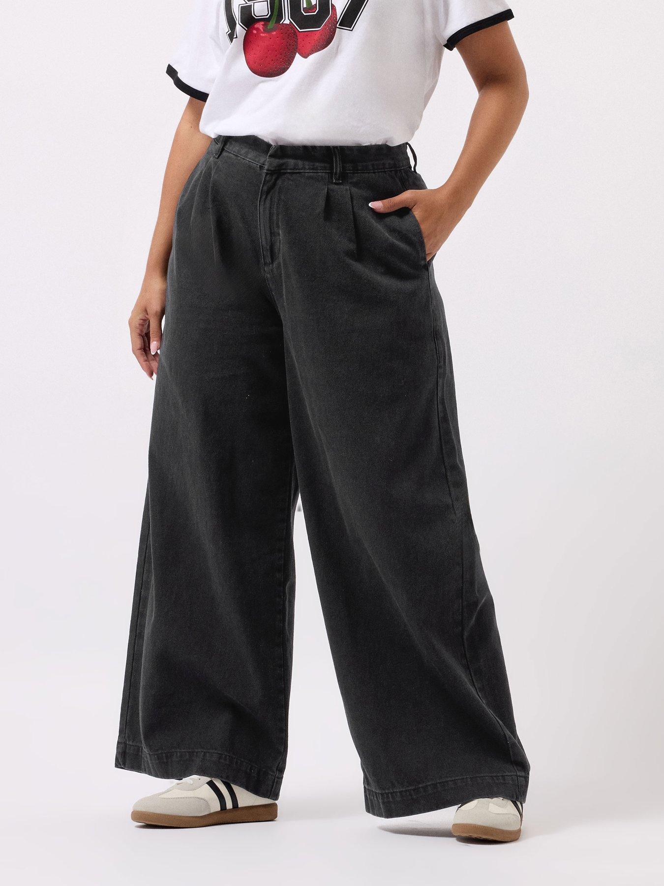 Yours Curve Wide Leg Formal Jean - Black