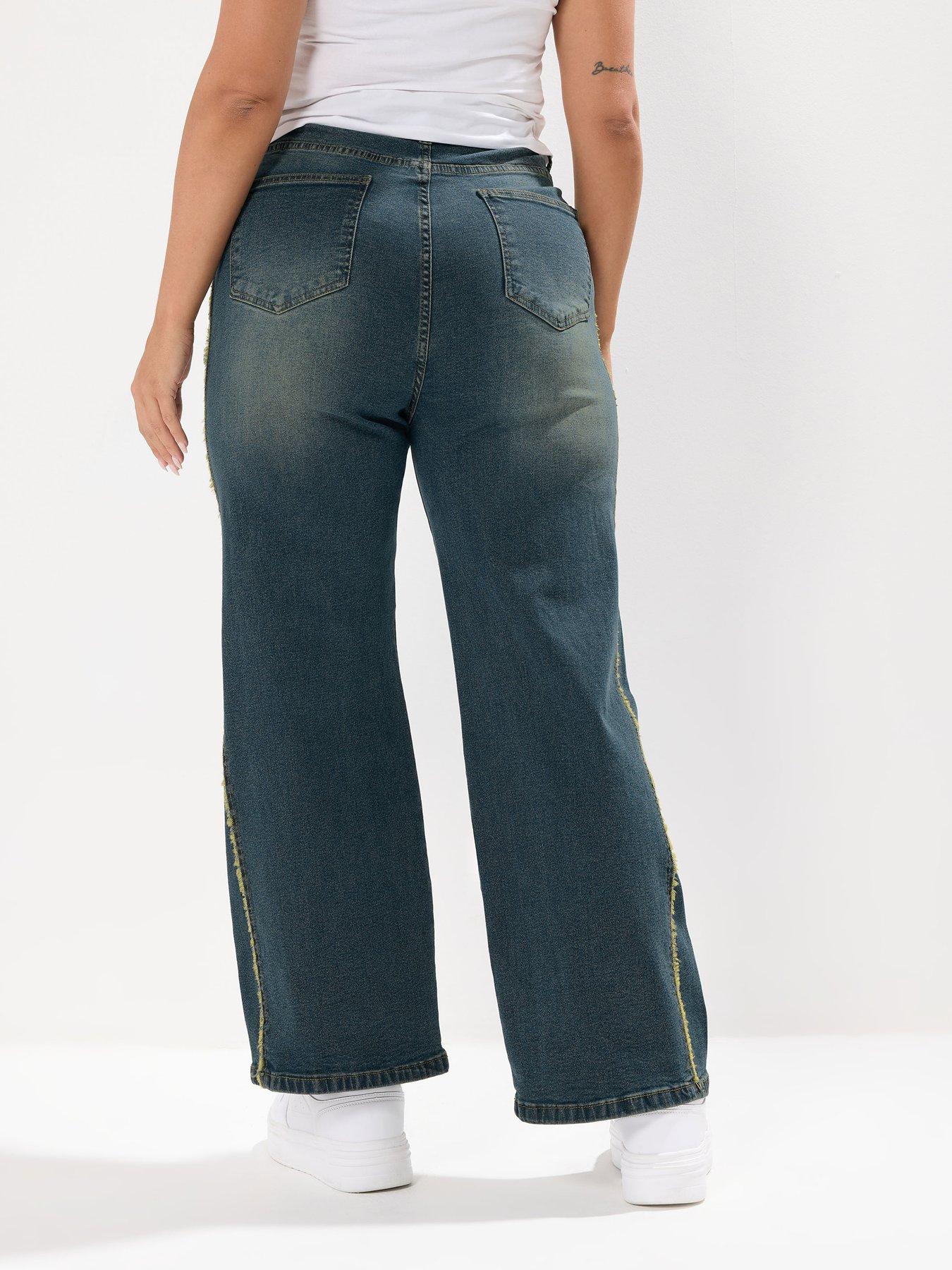 yours-curve-raw-side-seam-wide-leg-jeans-bluestillFront