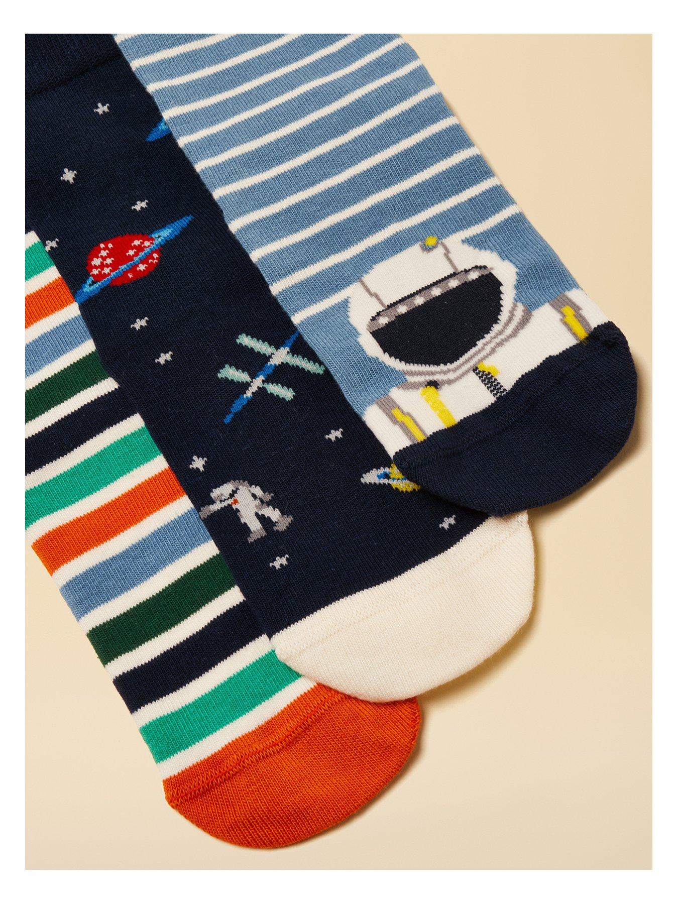 Image 2 of 3 of Joules Boys 3 Pack Space Socks - Blue