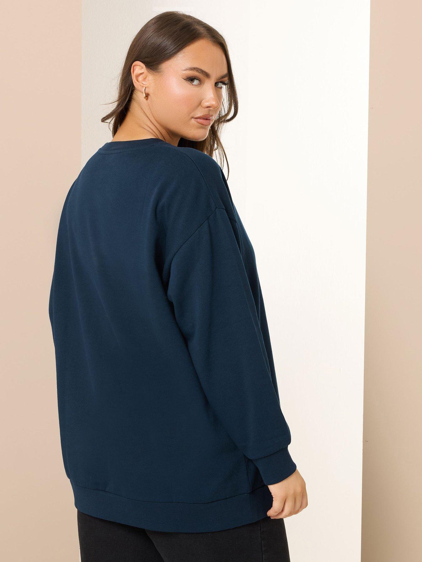 Image 2 of 4 of Yours Curve Crew Neck Sweatshirt - Blue